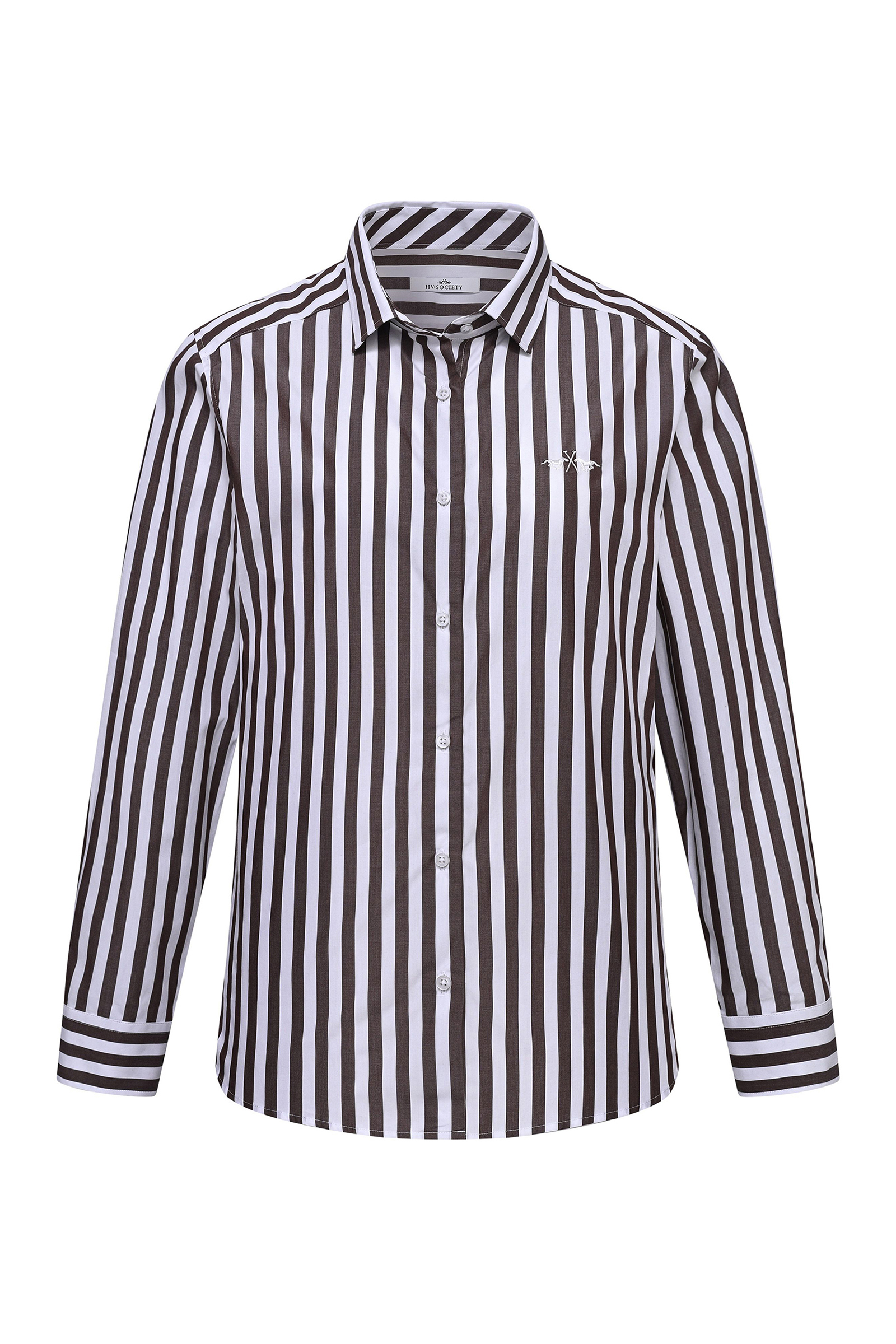Dames blouse lange mouw bruin
