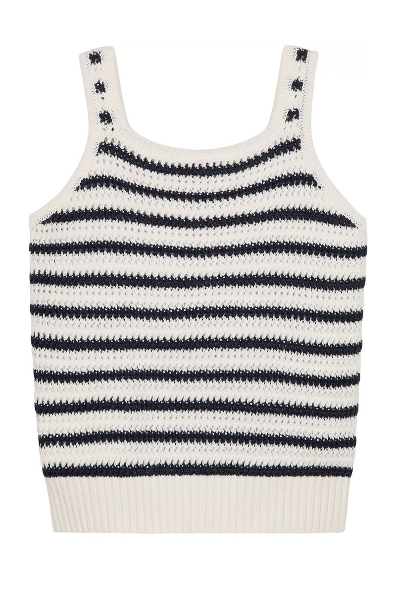 Tommy Hilfiger Stripe crochet top Ecru-1 2