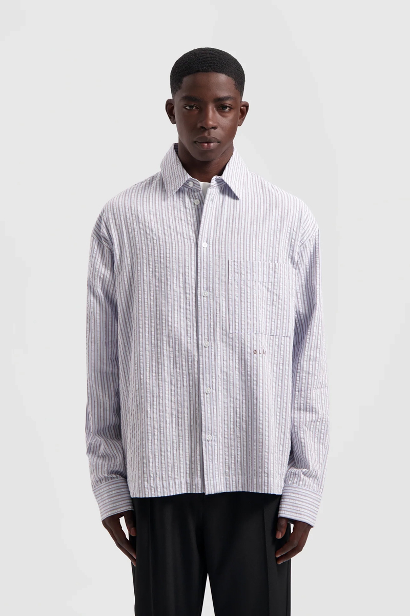 Heren overhemd lm casual blauw