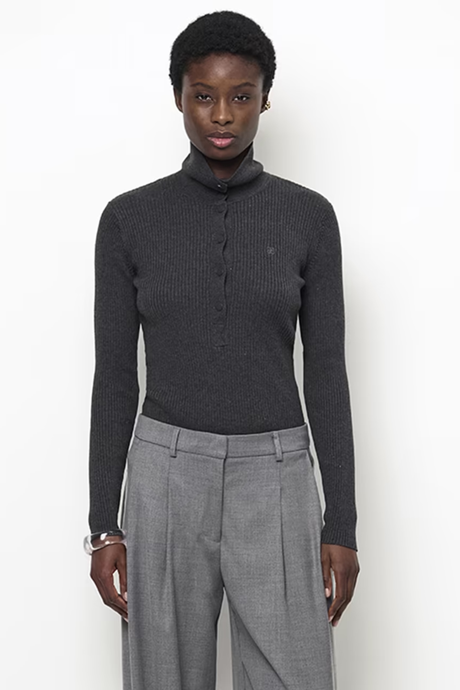 Dames polo grijs