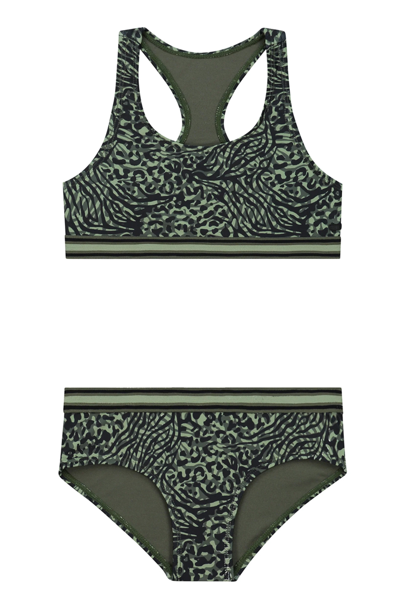 Bad/beach meisjes bikini groen
