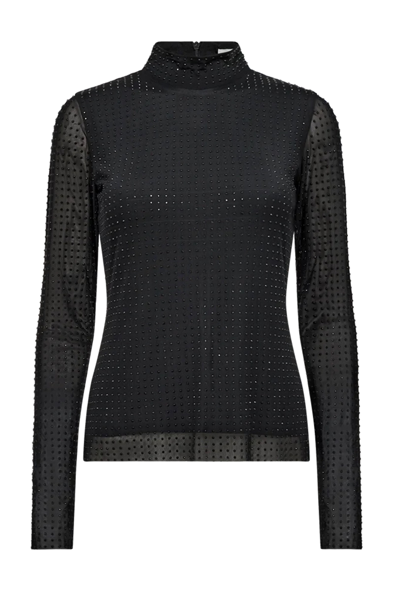 Dames t-shirt lange mouw zwart