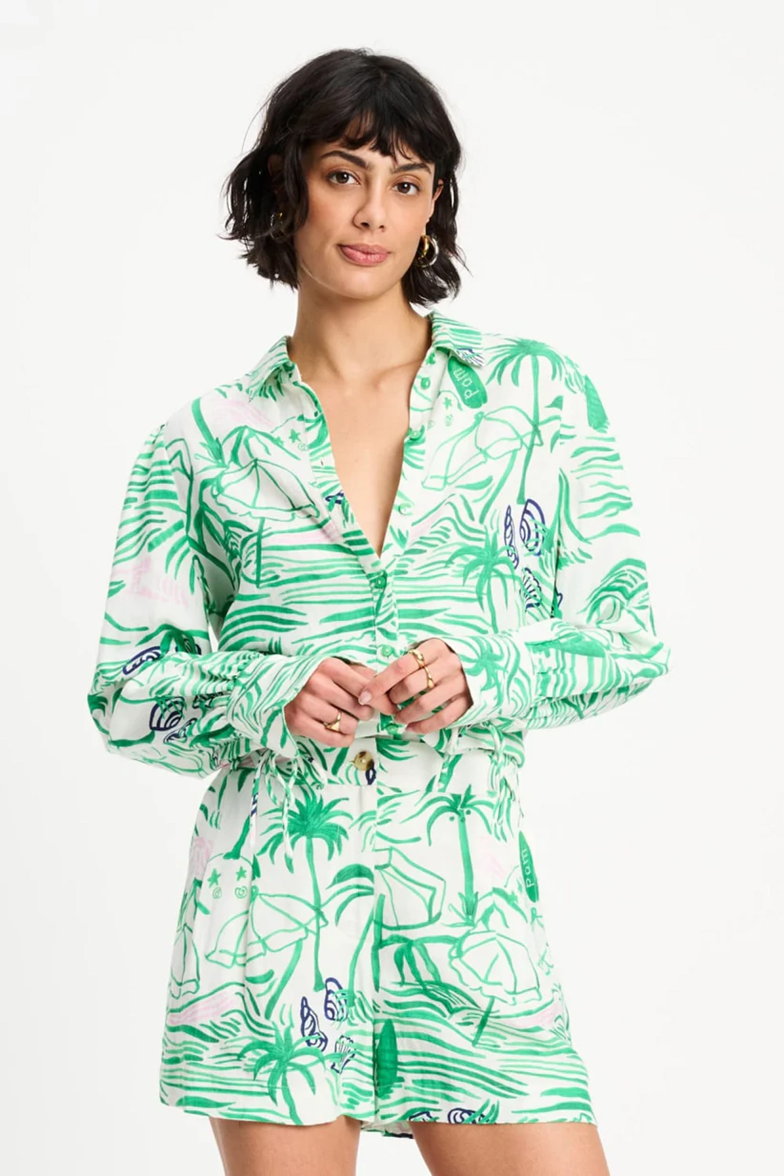 Dames blouse lange mouw groen
