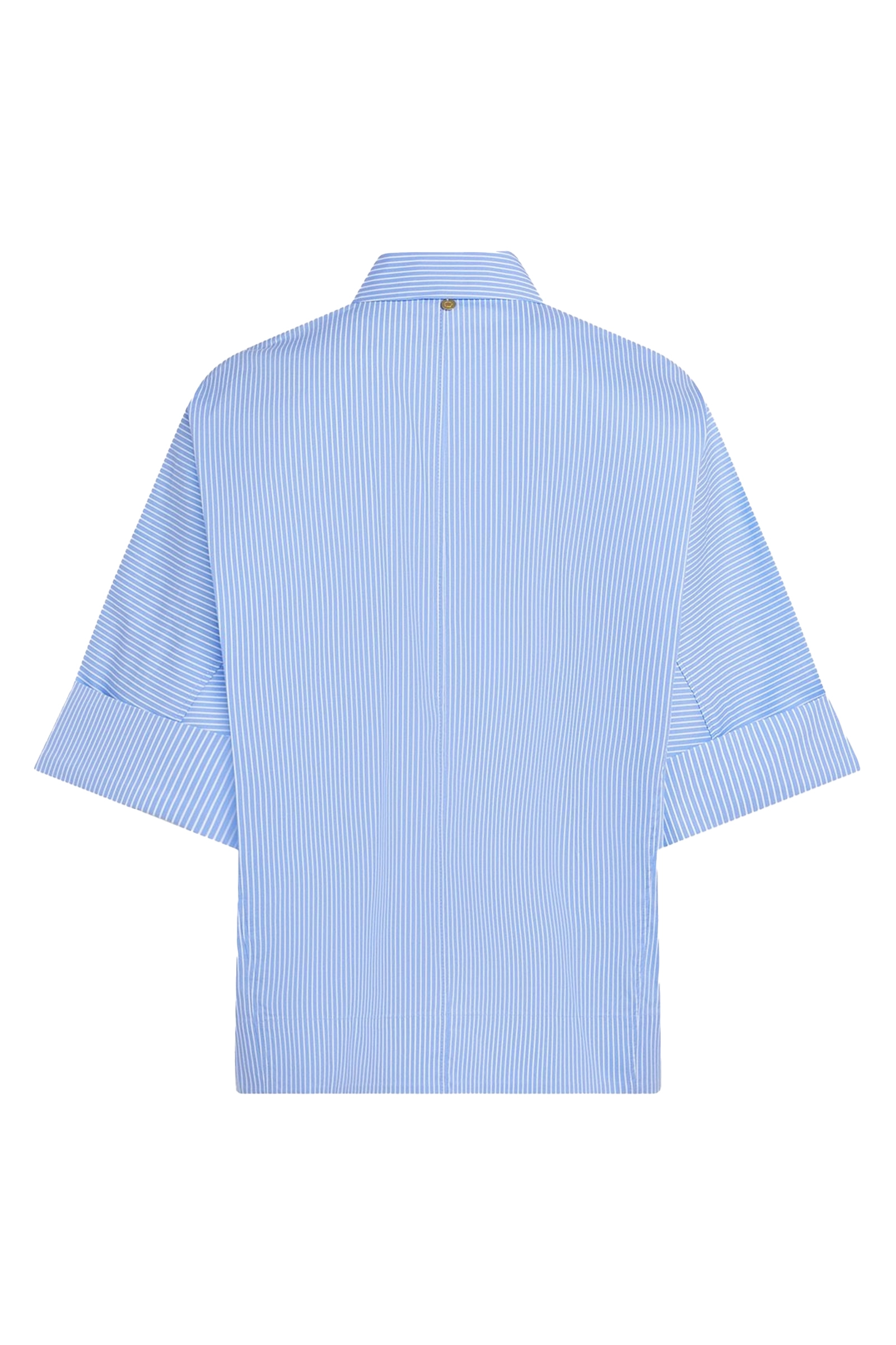 Dames blouse korte mouw blauw