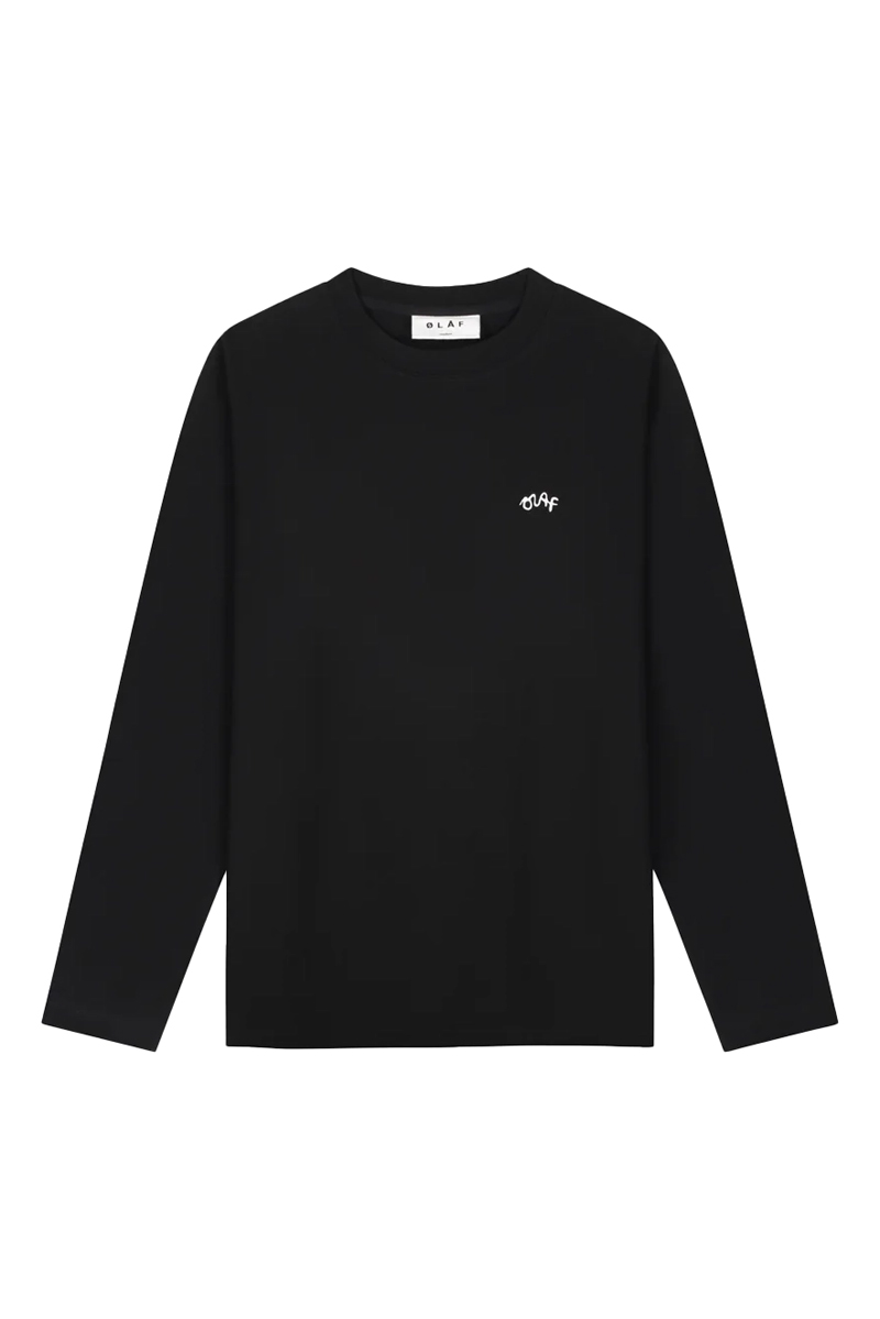 Heren t-shirt lange mouw zwart