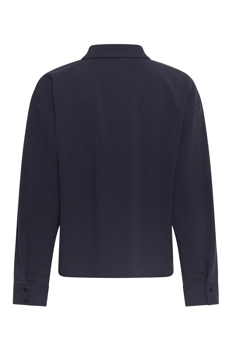 Dames blouse lange mouw blauw