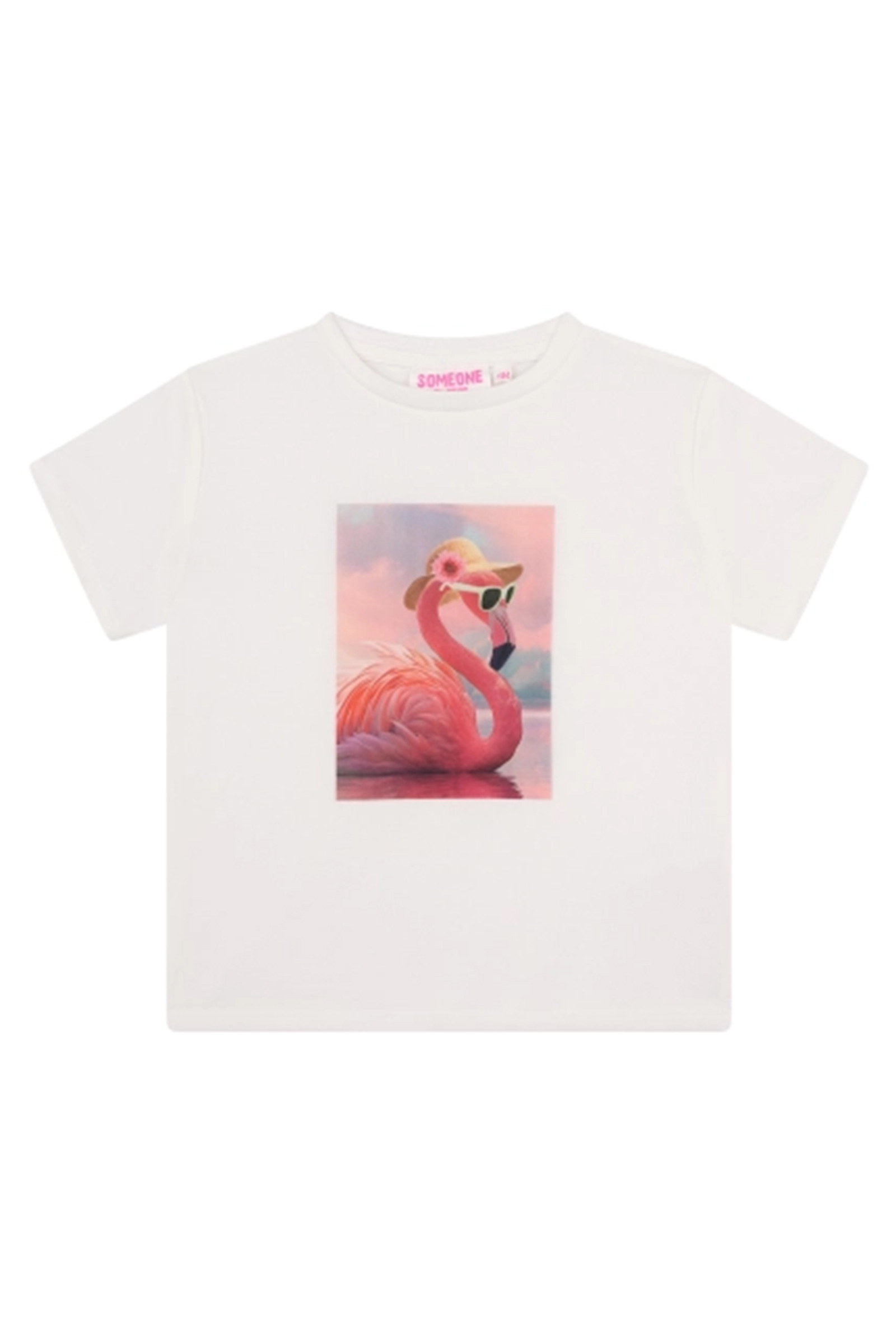 Meisjes t-shirt korte mouw ecru