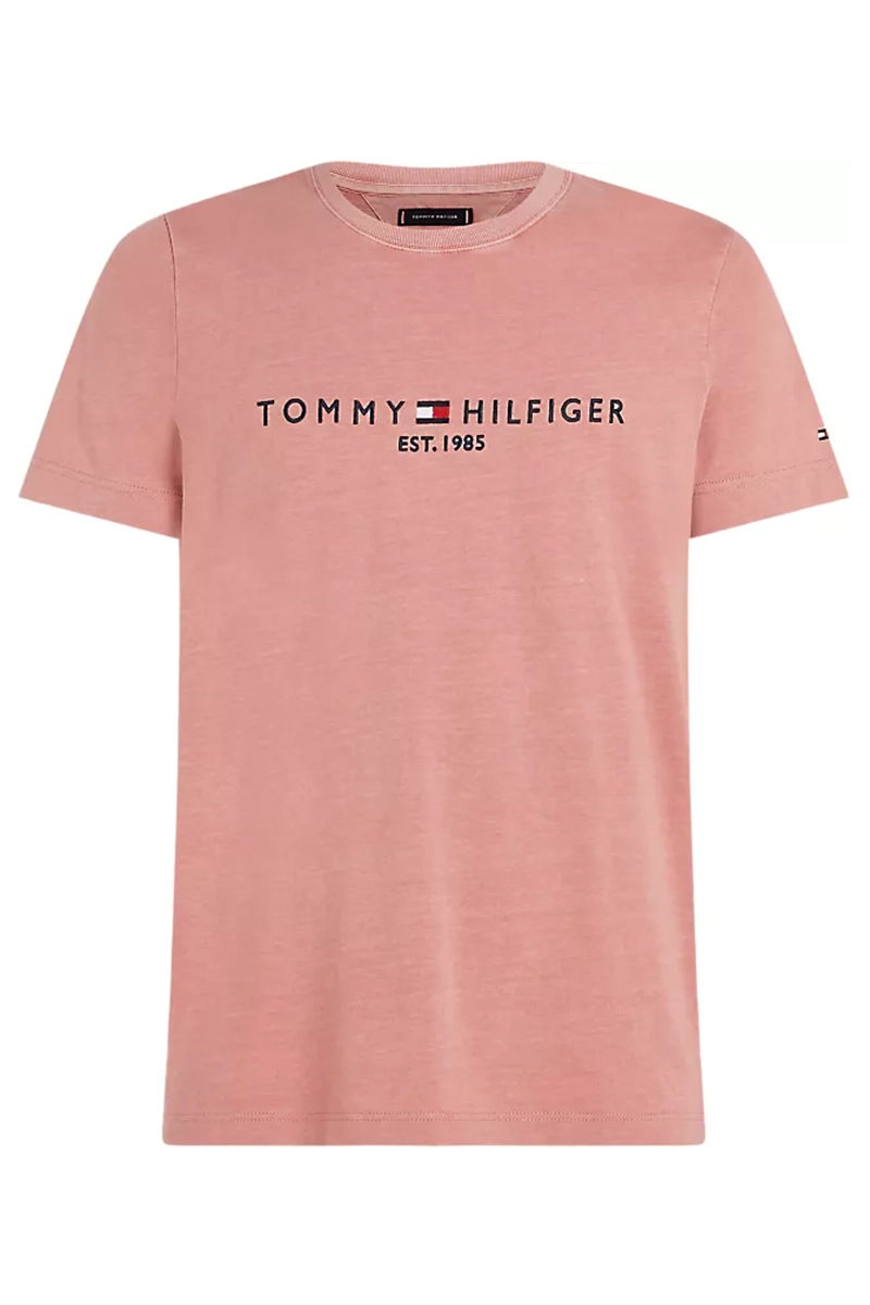 Tommy Hilfiger GARMENT DYE TOMMY LOGO TEE Rose-1 1