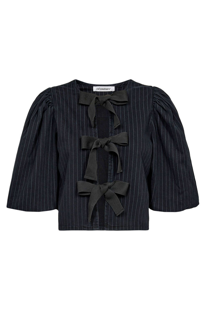 co´couture Pin wide bow blouse Zwart-1 1