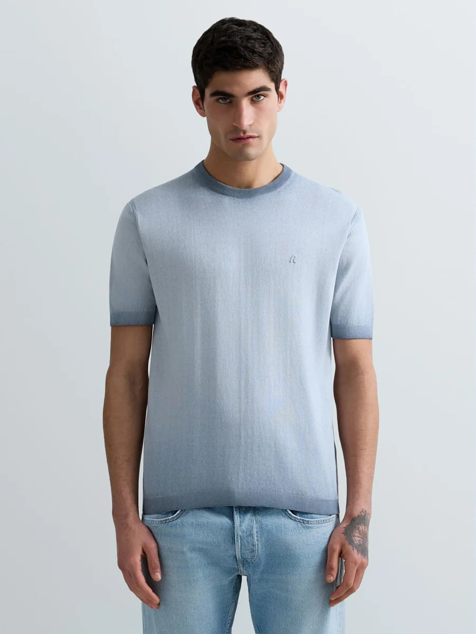 Heren t-shirt kortemouw blauw