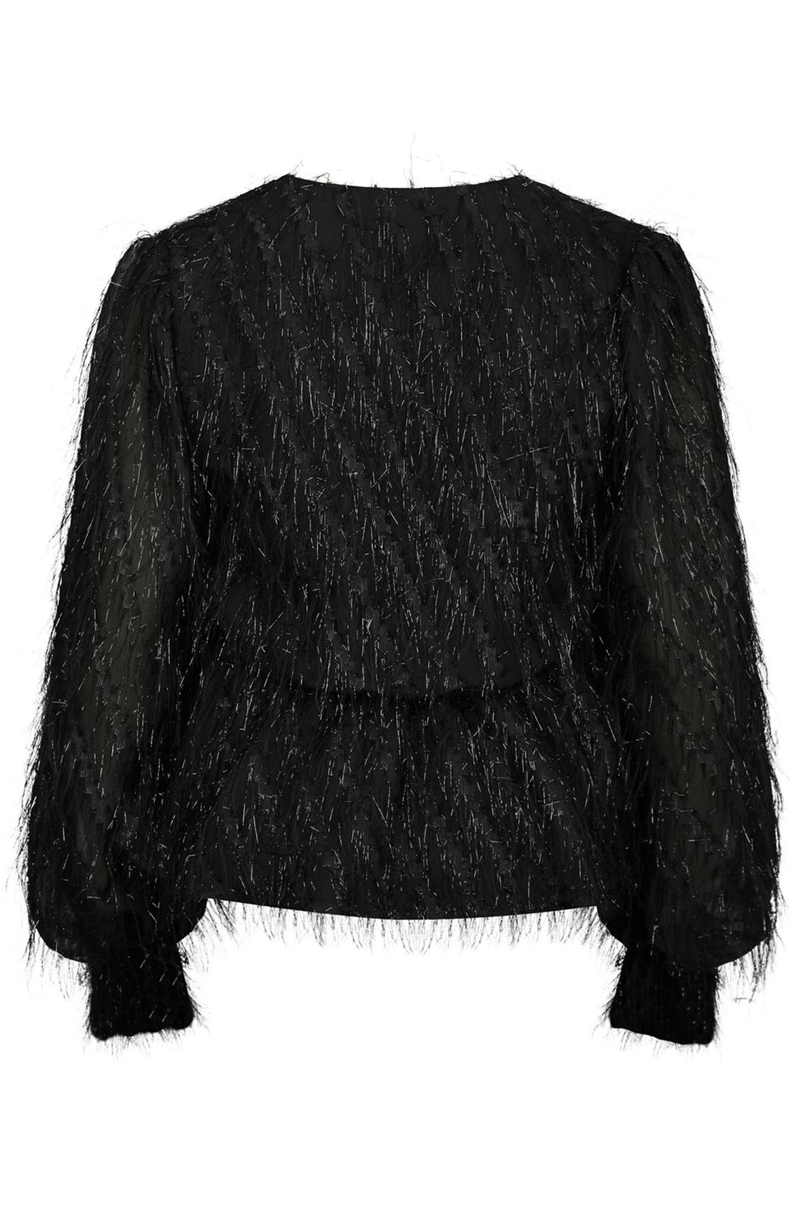 Dames blouse lange mouw zwart