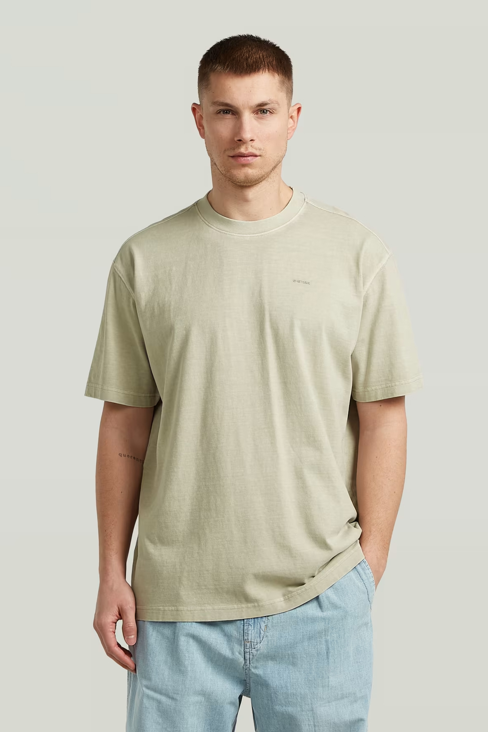 Heren t-shirt kortemouw ecru