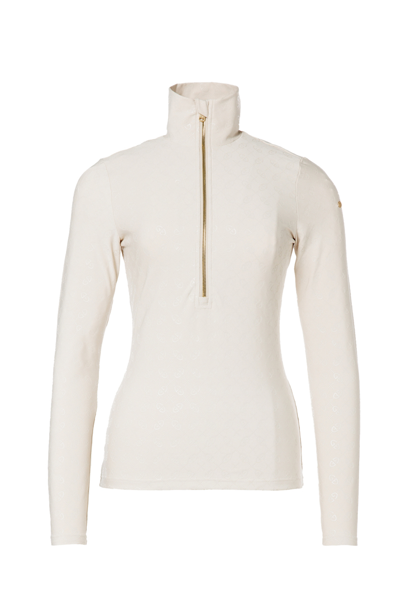 Wintersport dames pully+rits ecru