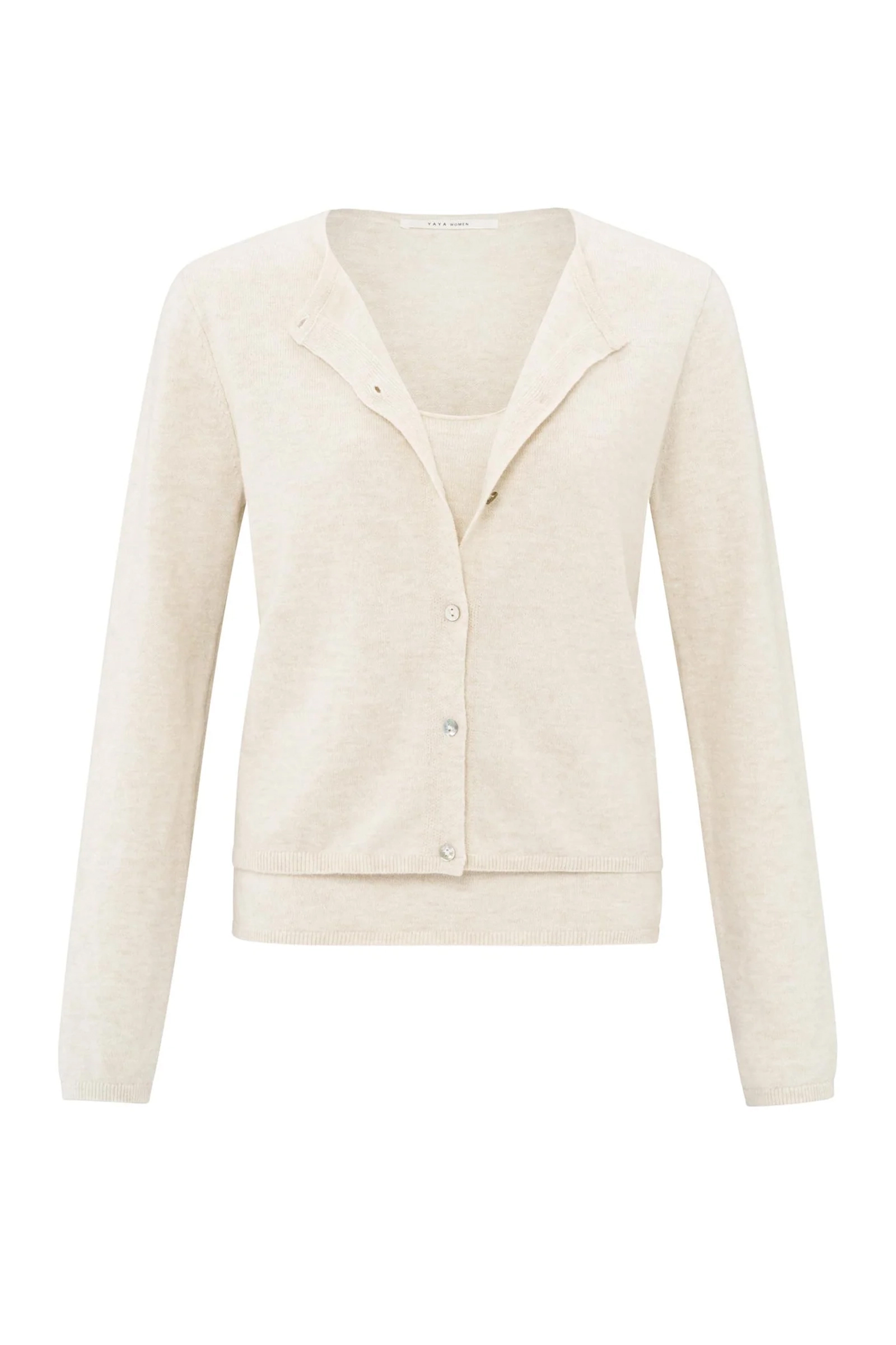Yaya Short cardigan with tank top NATURE MELANGE 1