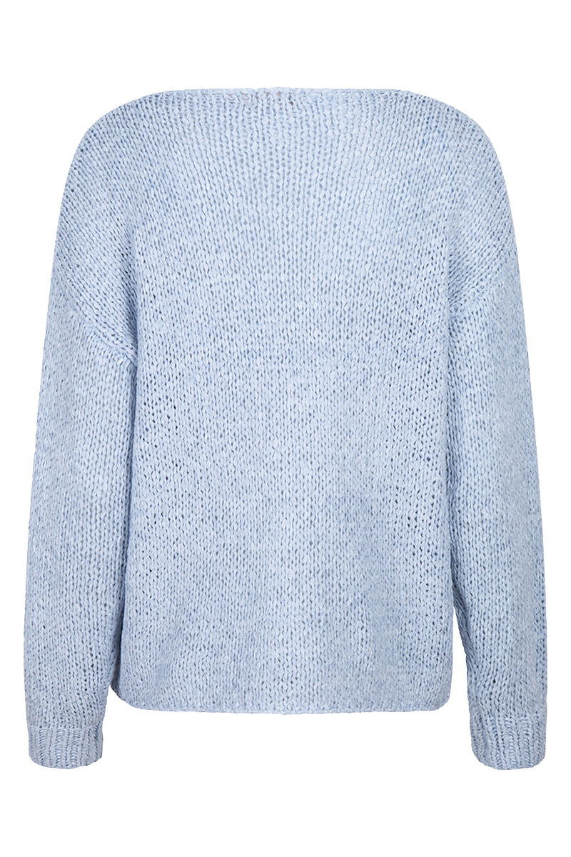Esqualo Sweater V-neck tape yarn Blauw-1 3