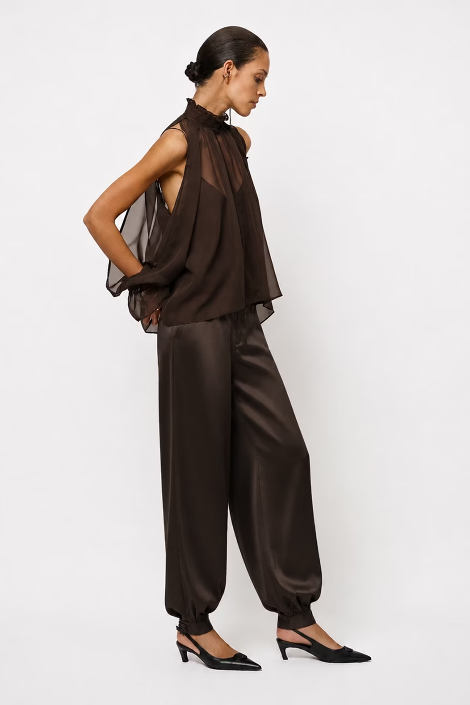 Dames broek bruin