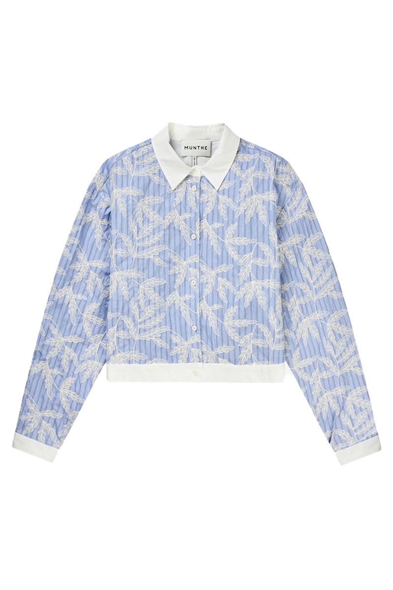 Dames blouse lange mouw blauw
