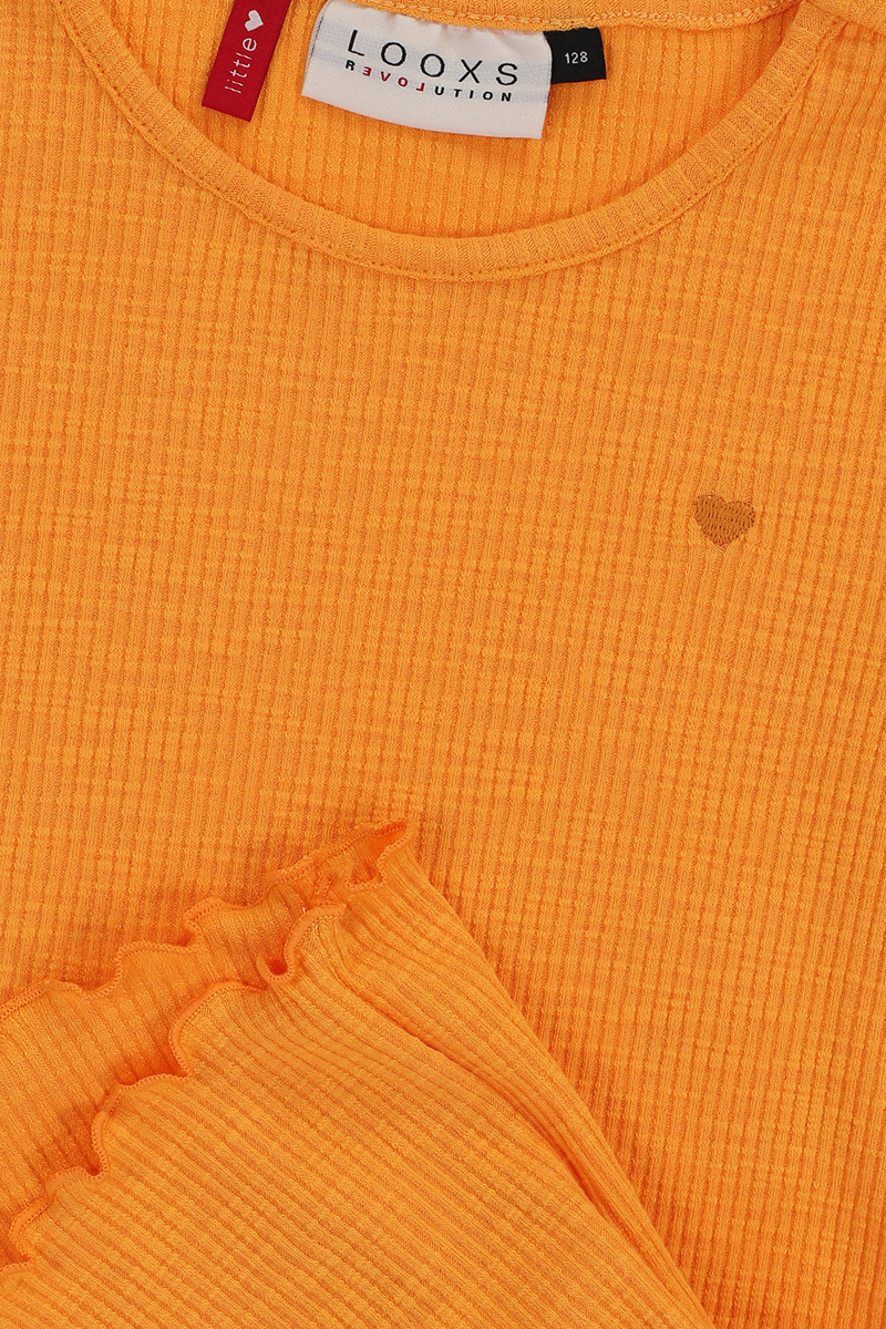 Meisjes t-shirt korte mouw oranje