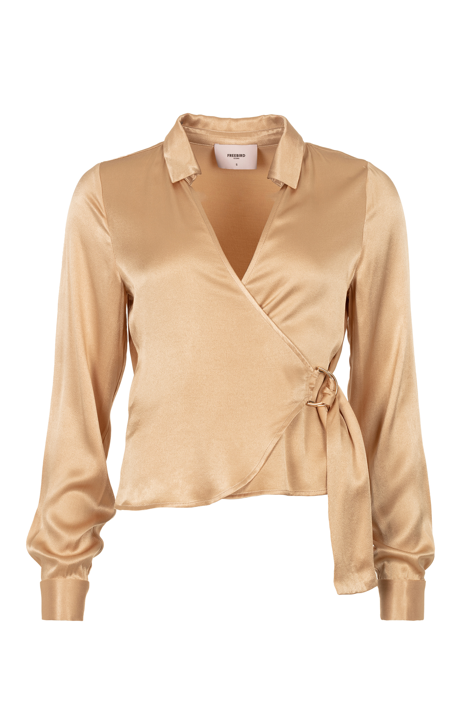 Dames blouse korte mouw goud