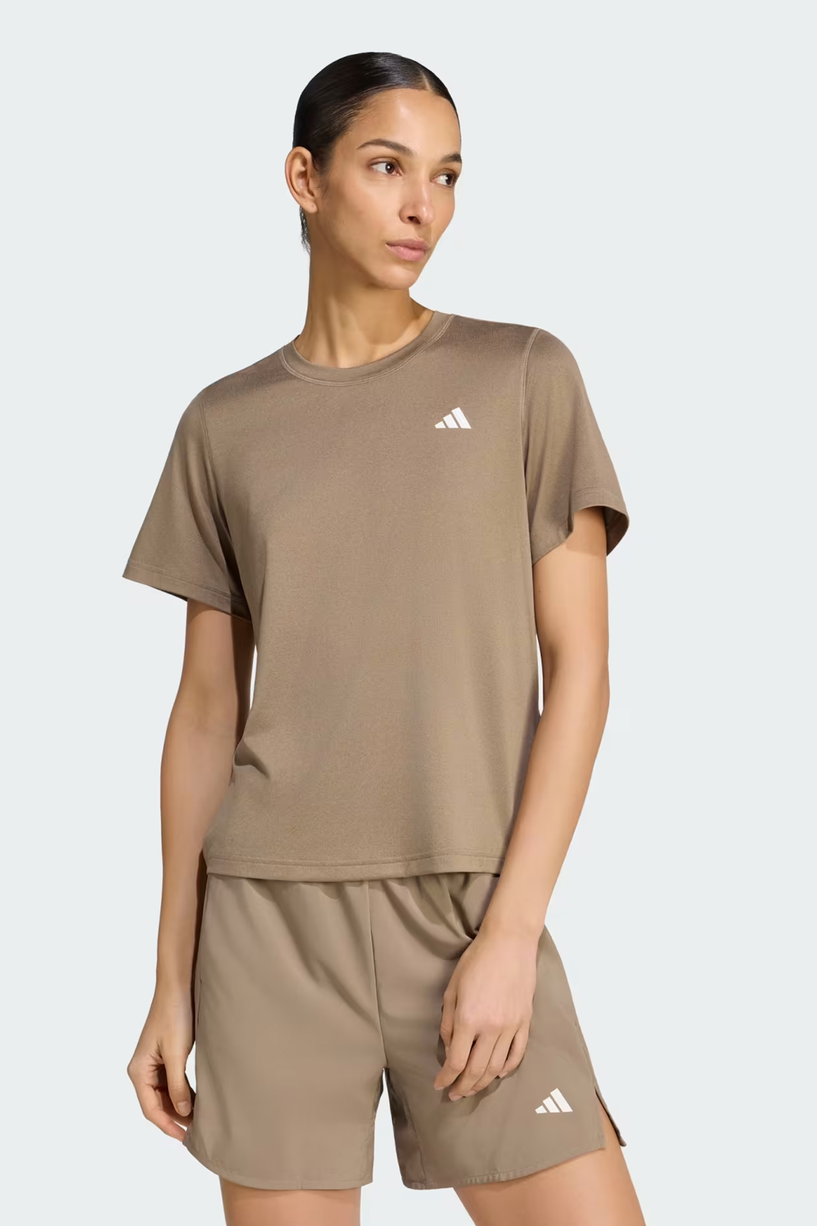 Fitness dames t-shirt km bruin