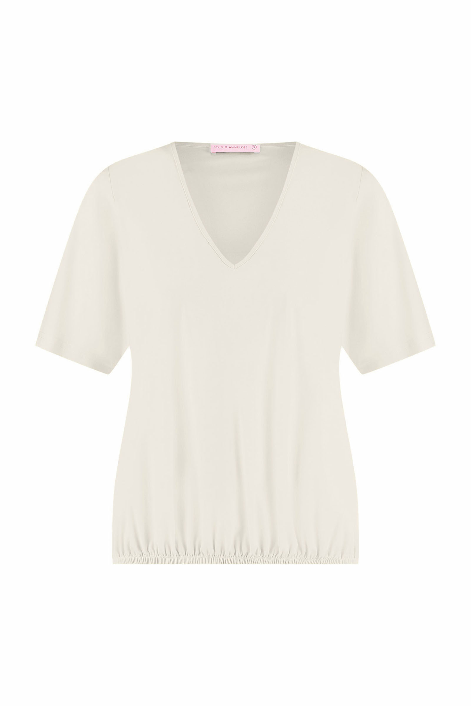 Dames t-shirt korte mouw ecru