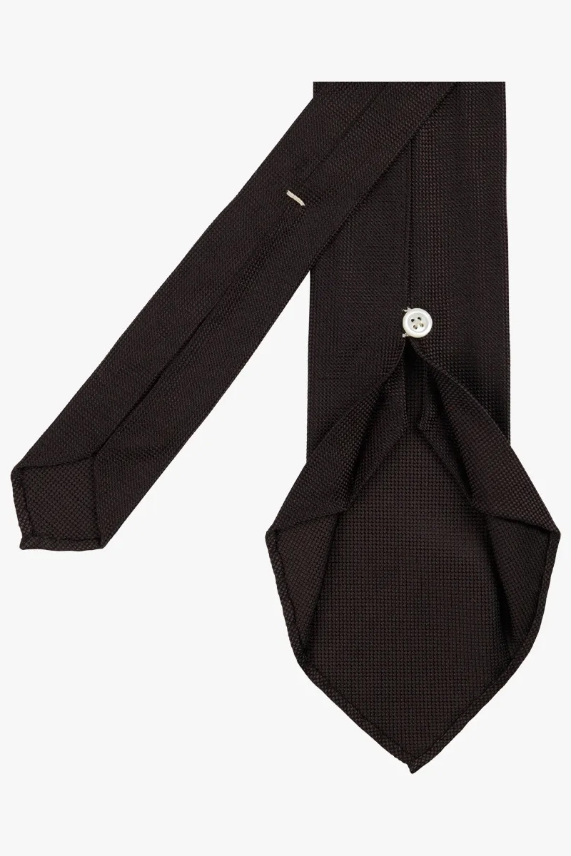 Profuomo TIE SILK WOVEN DARK BROWN Dark Brown 2