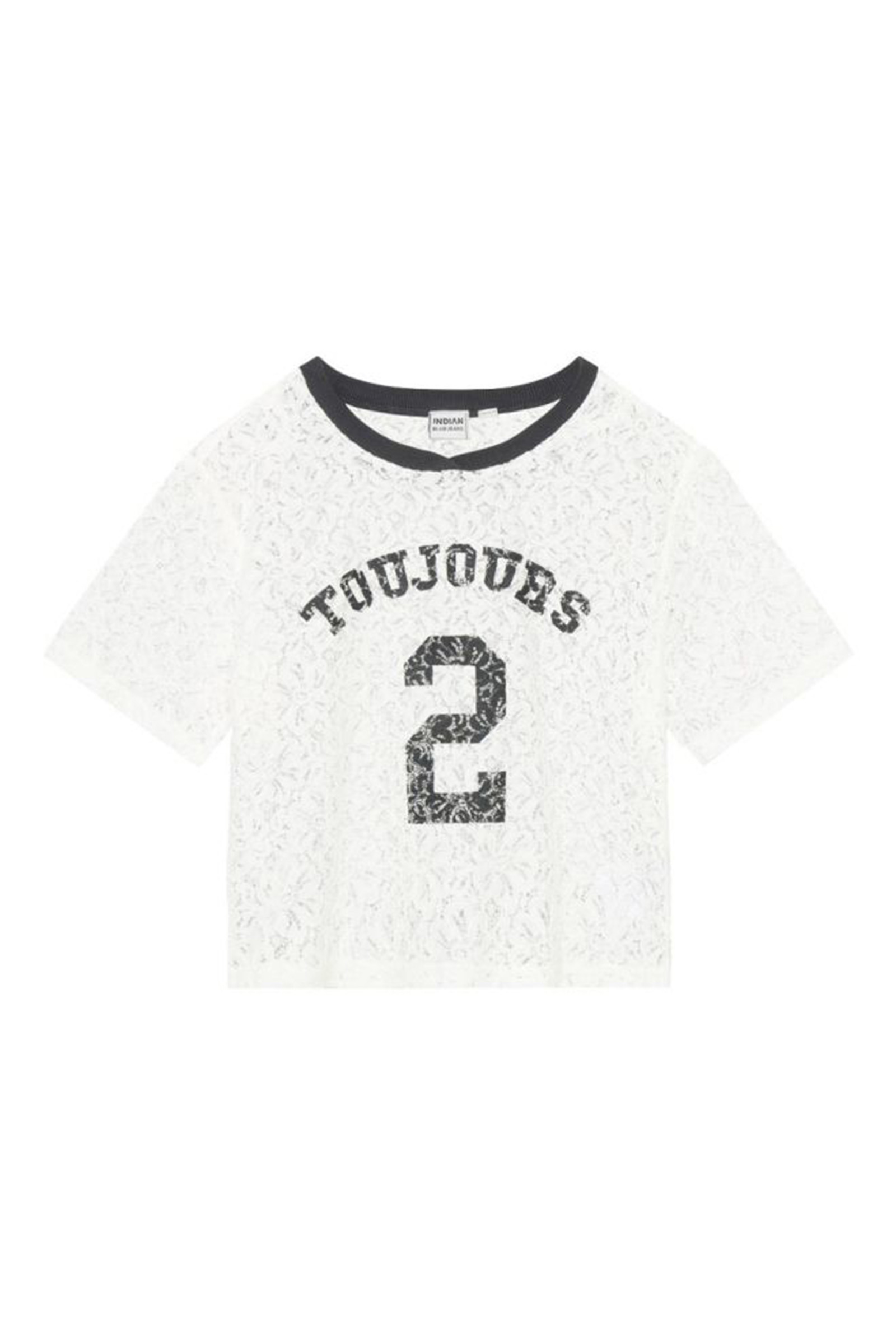 Meisjes t-shirt korte mouw ecru