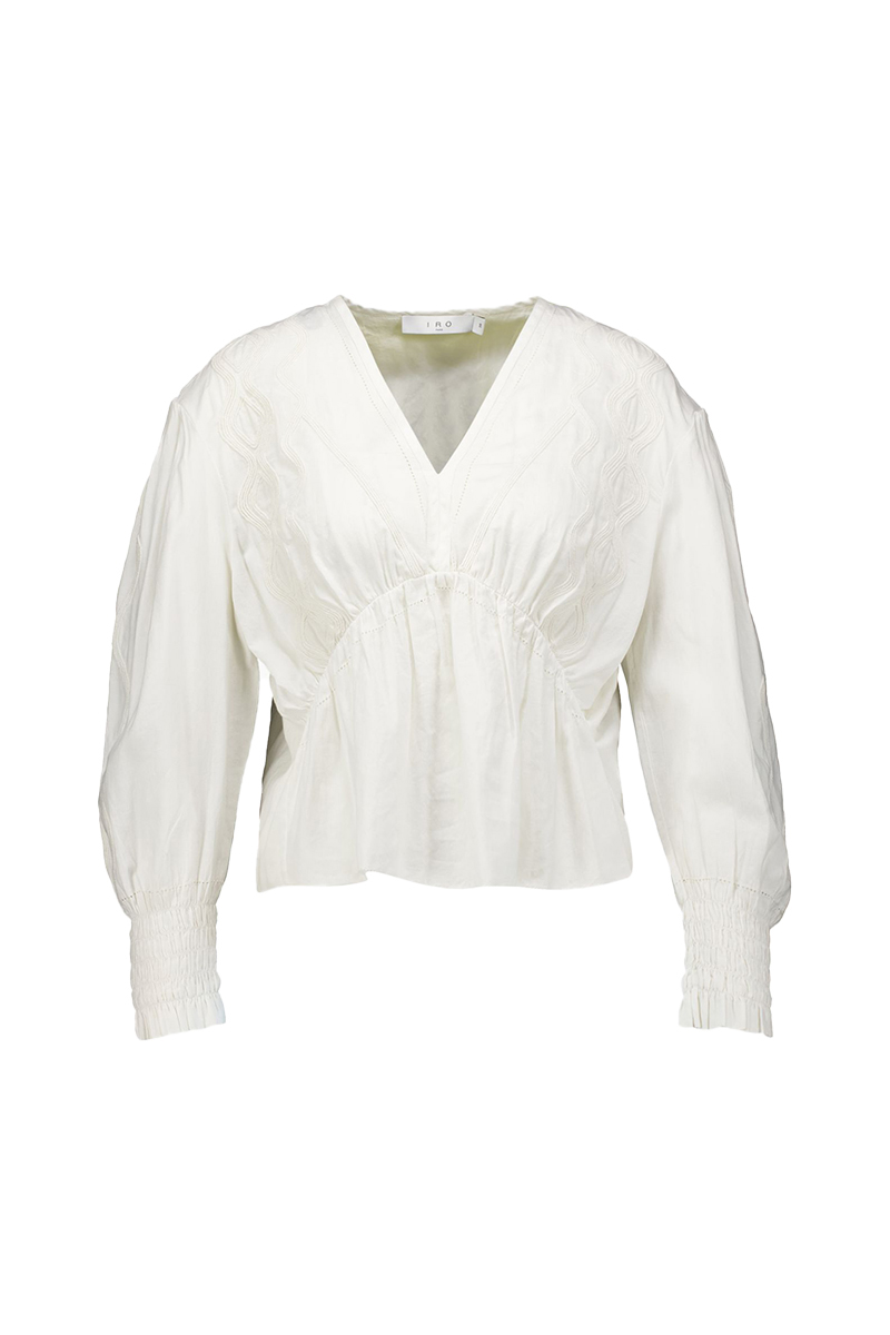 Dames blouse lange mouw ecru