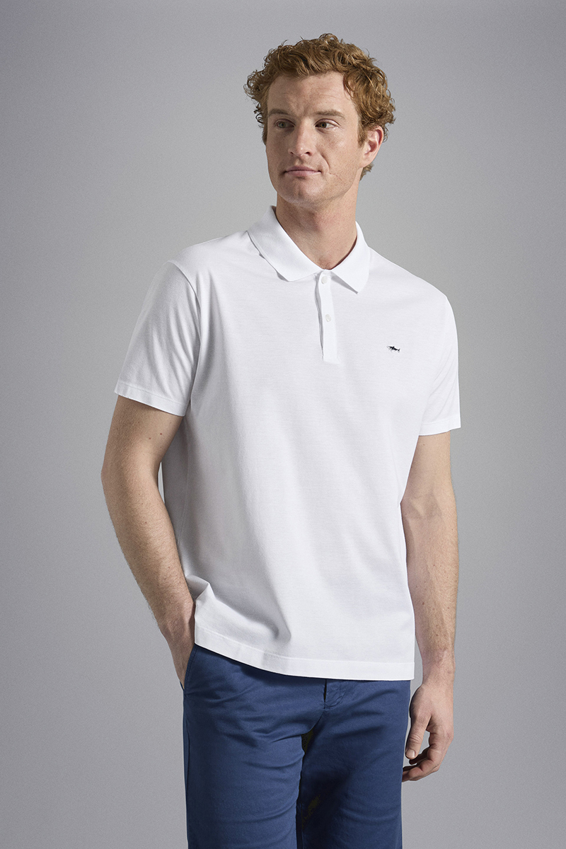 Heren polo korte mouw wit
