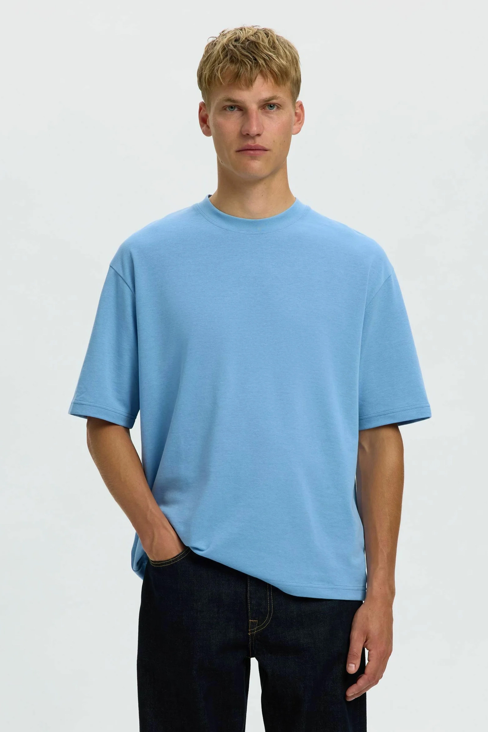 Heren t-shirt kortemouw blauw