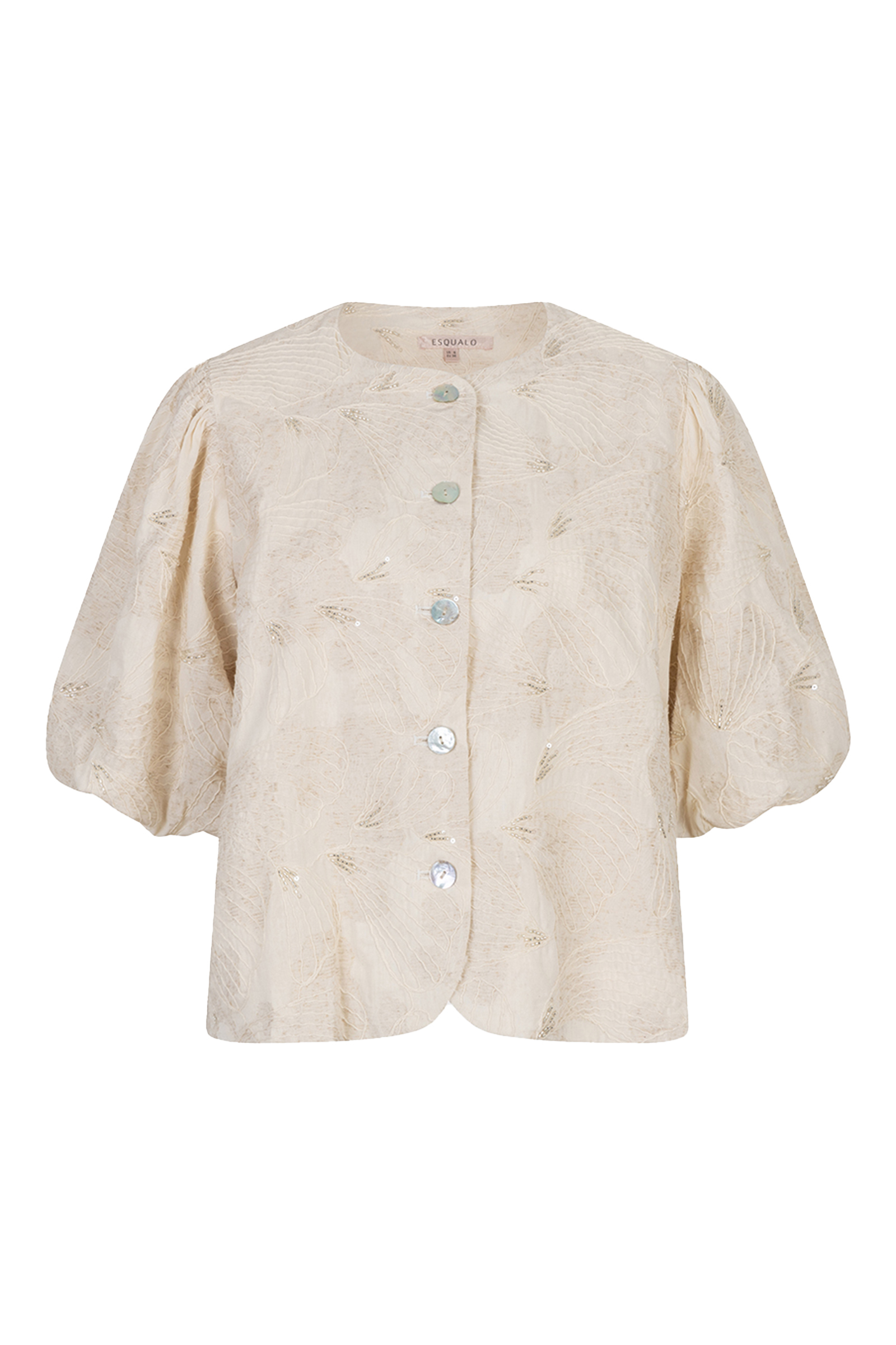 Dames blouse lange mouw ecru