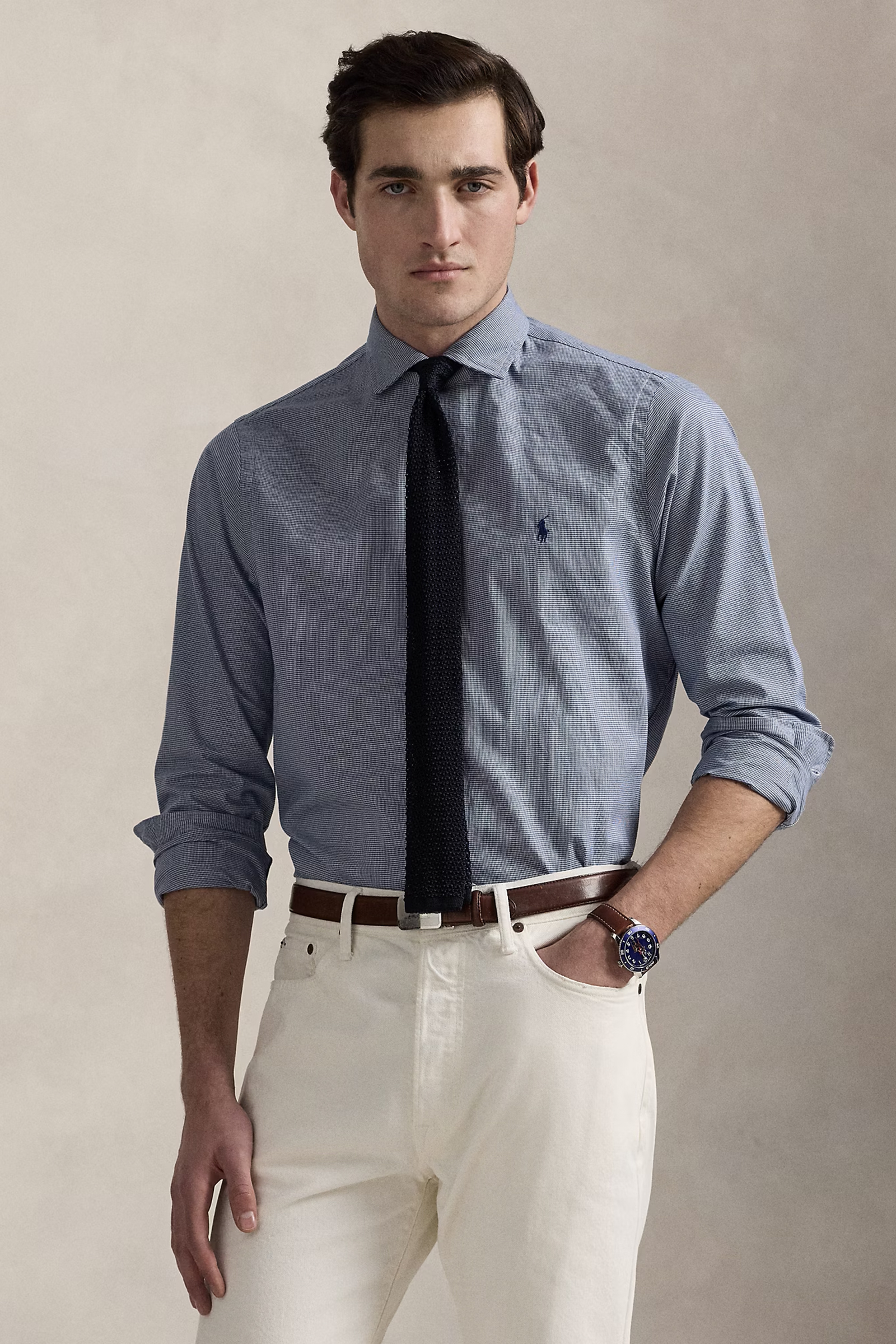 Heren overhemd lm casual blauw