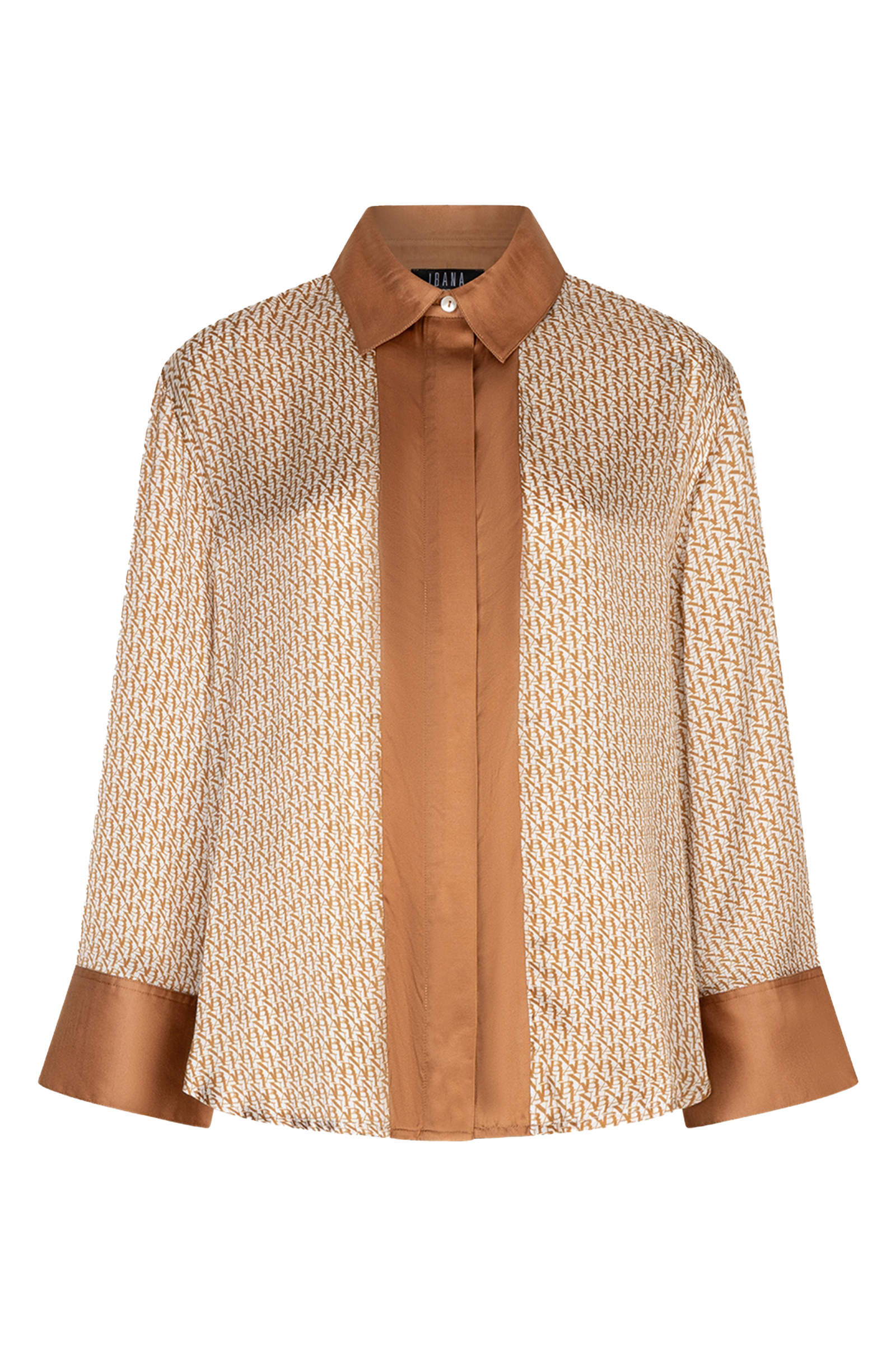 Dames blouse lange mouw bruin