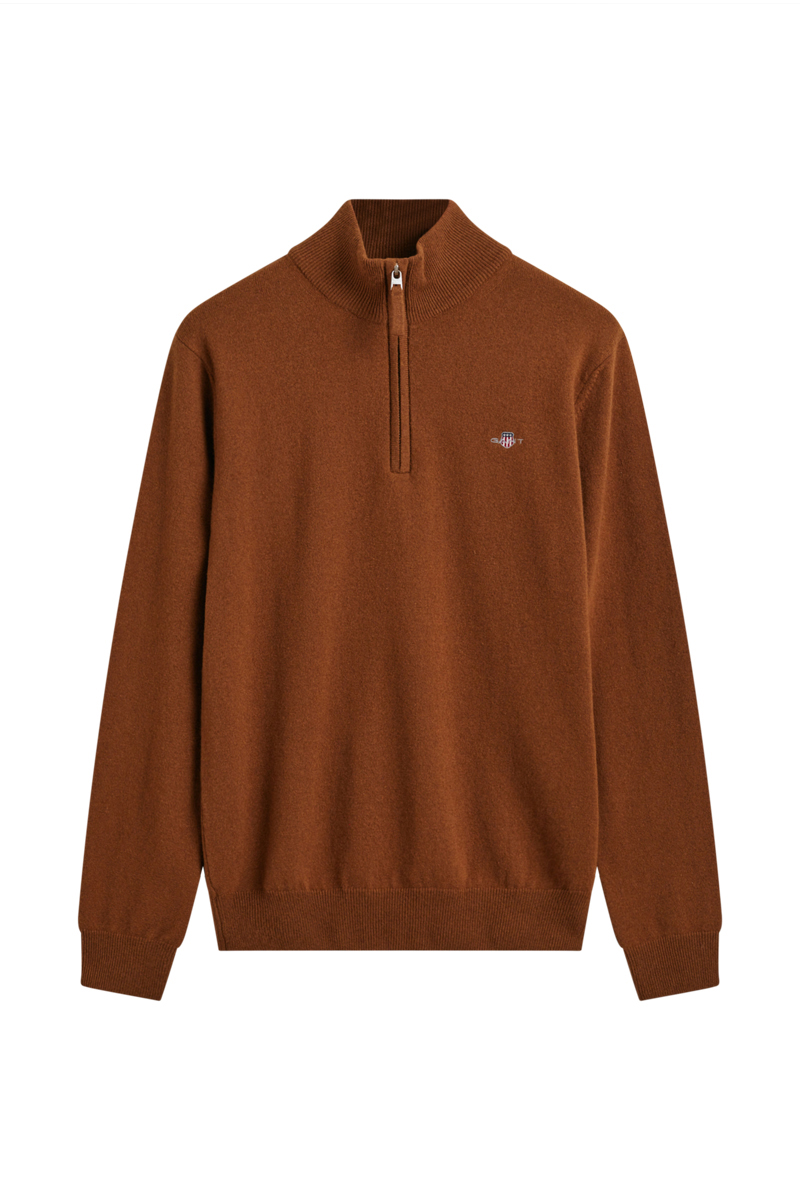 Gant SUPERFINE LAMBSWOOL HALF ZIP bruin/beige-1 1