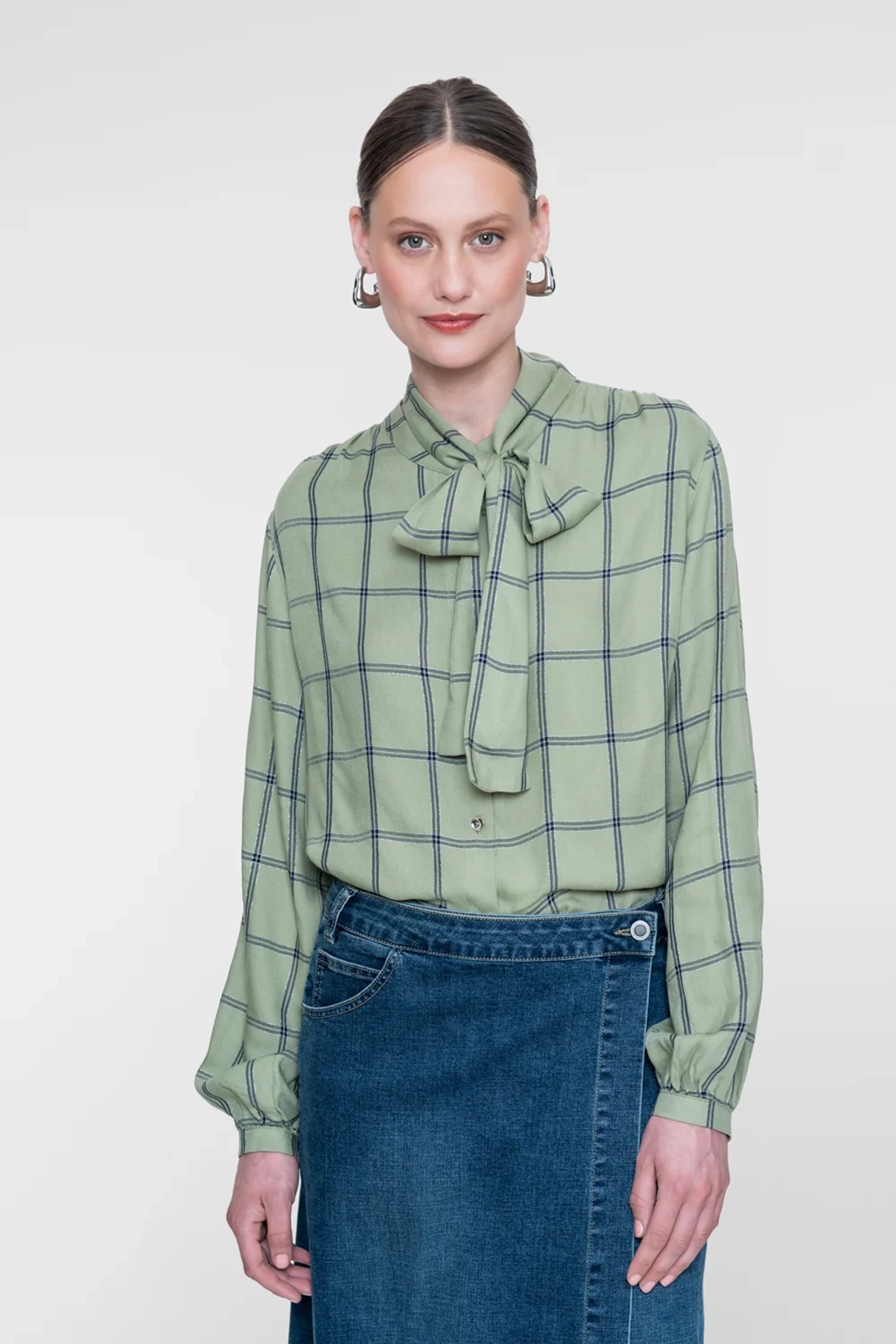 Dames blouse lange mouw groen