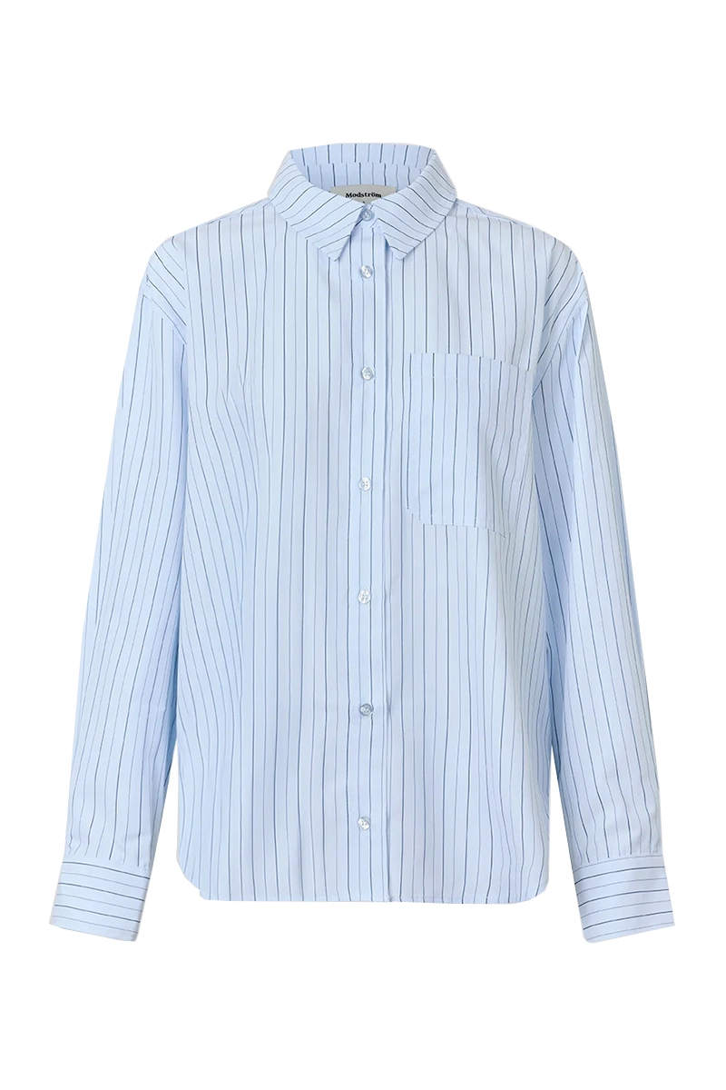 Dames blouse lange mouw blauw