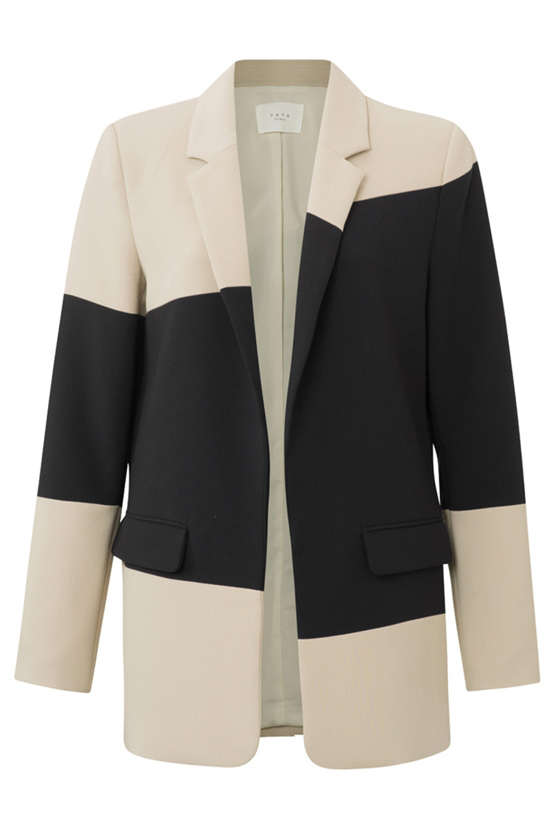 Yaya Colorblock blazer Bruin/Beige-2 1