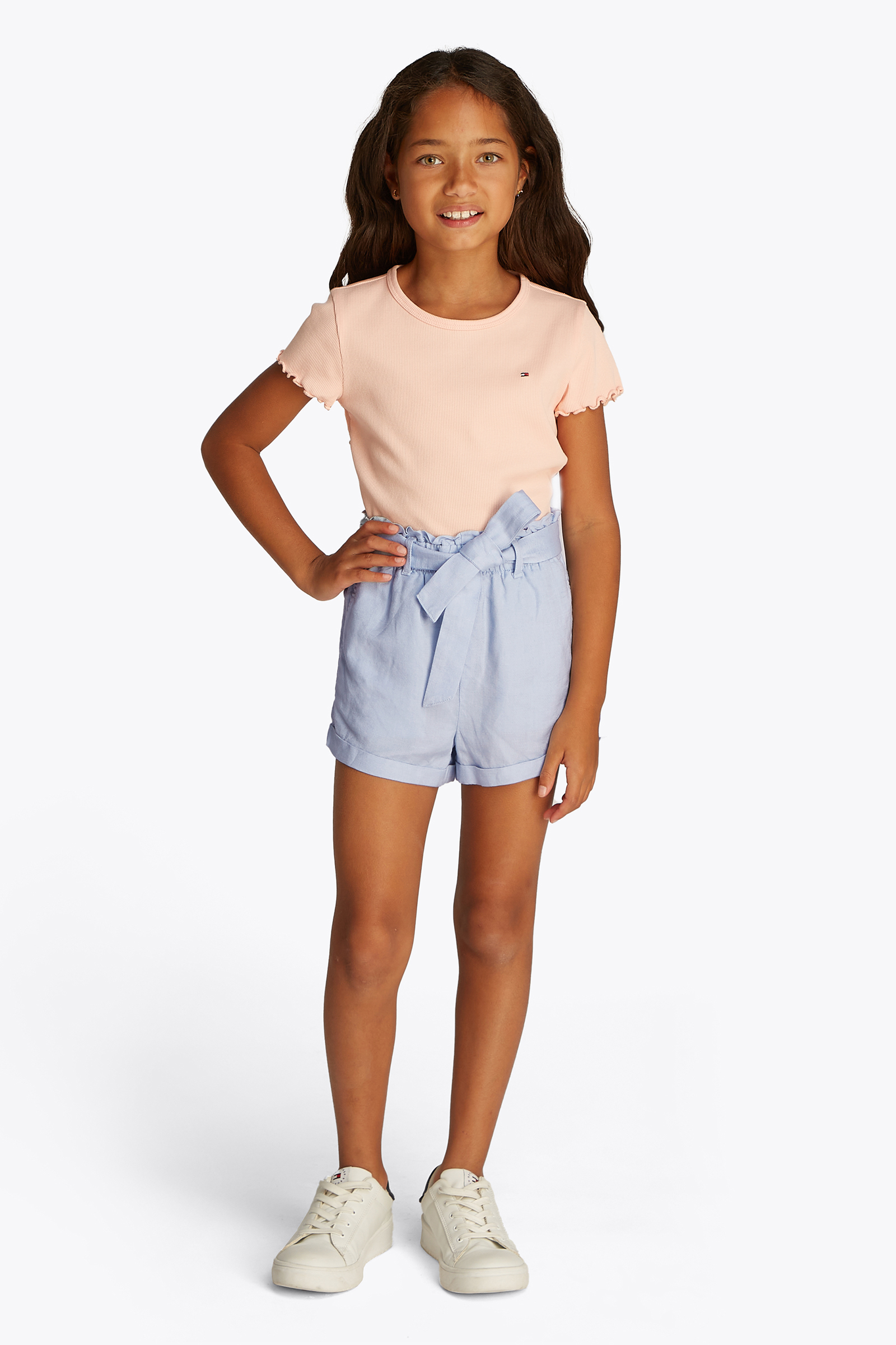 Tommy Hilfiger Linen pull on short Blauw-1 2