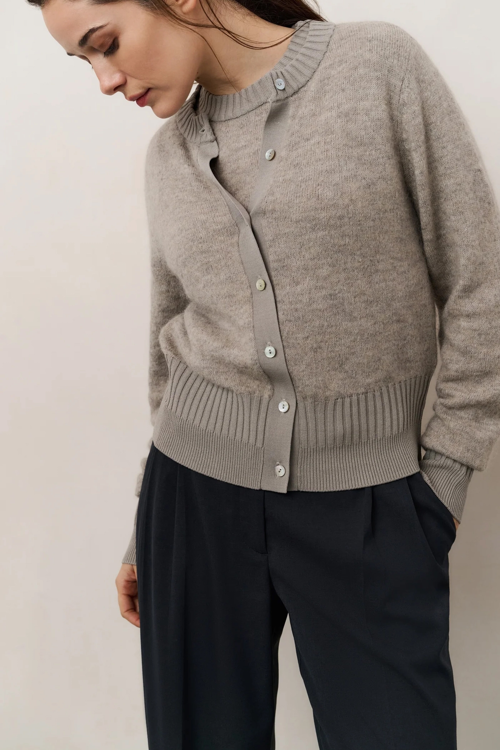 Dames vest bruin