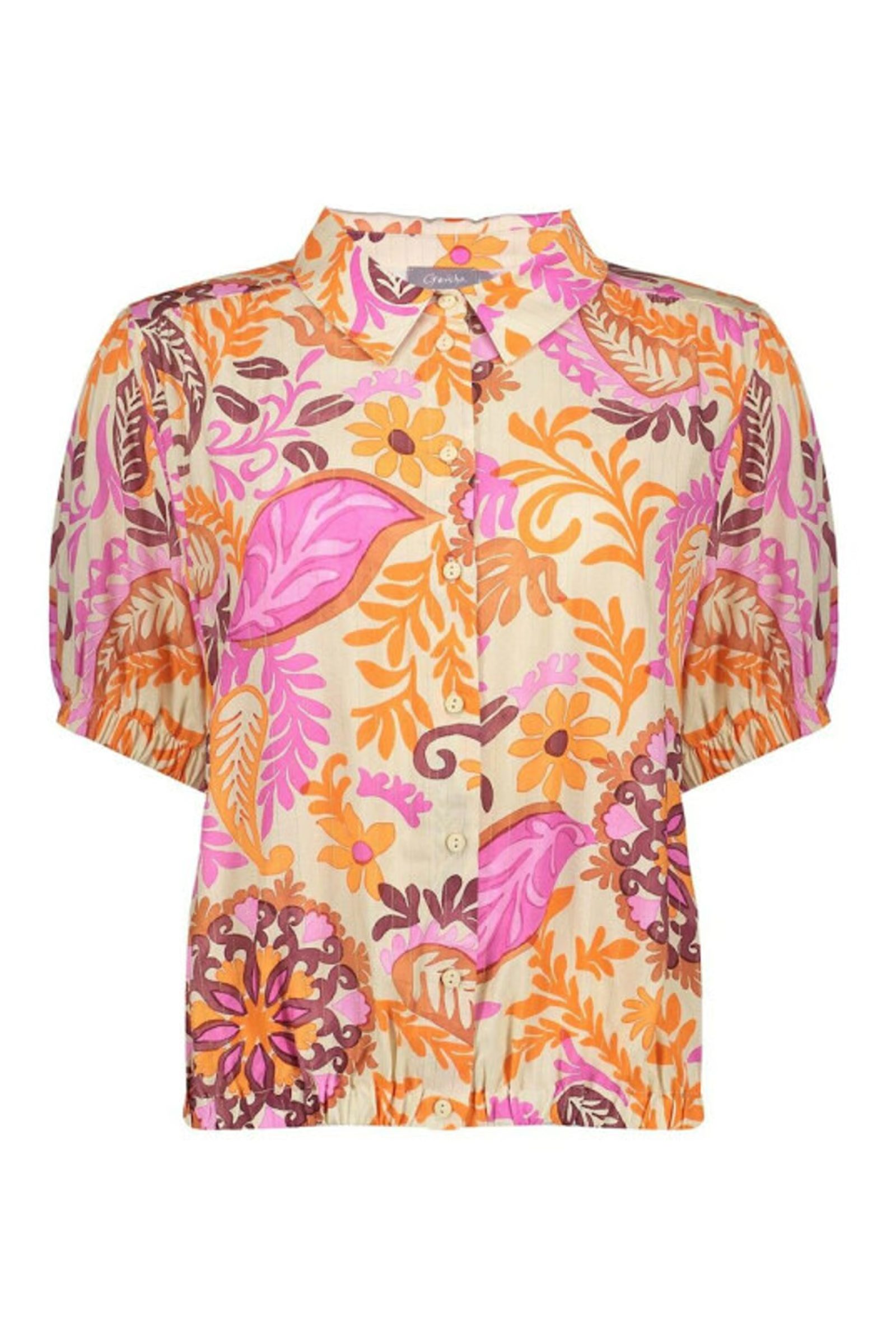 Dames blouse korte mouw oranje