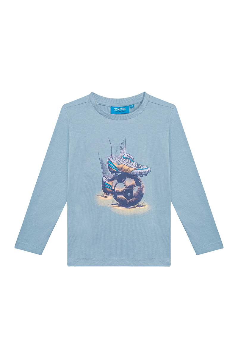 Jongens t-shirt lange mouw blauw