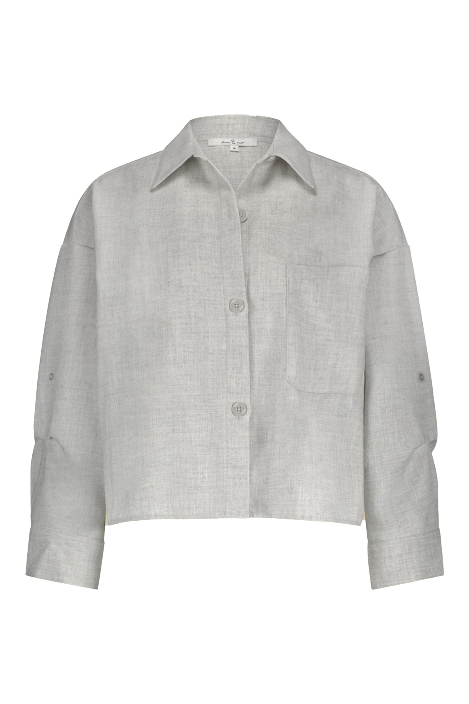 Dames blouse lange mouw grijs