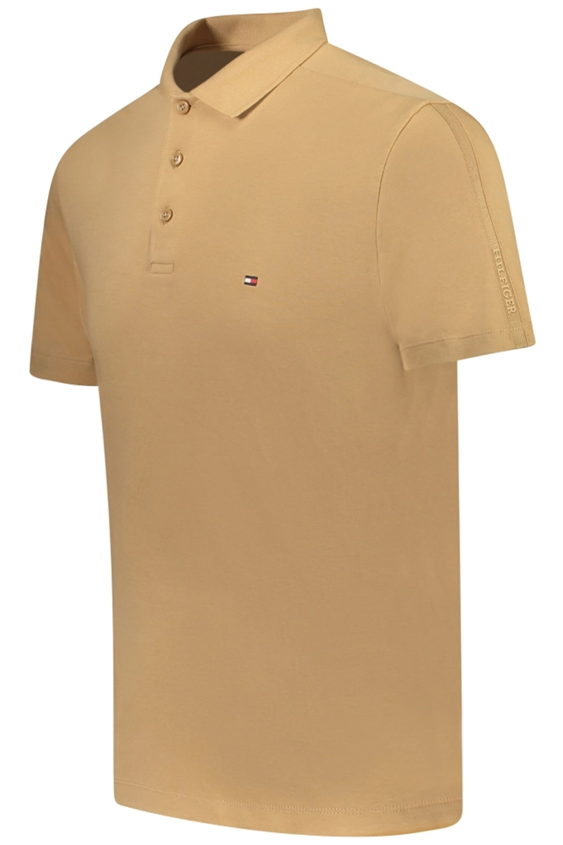 Tommy Hilfiger INTERLOCK SLEEVE TAPE REG POLO bruin/beige-1 1