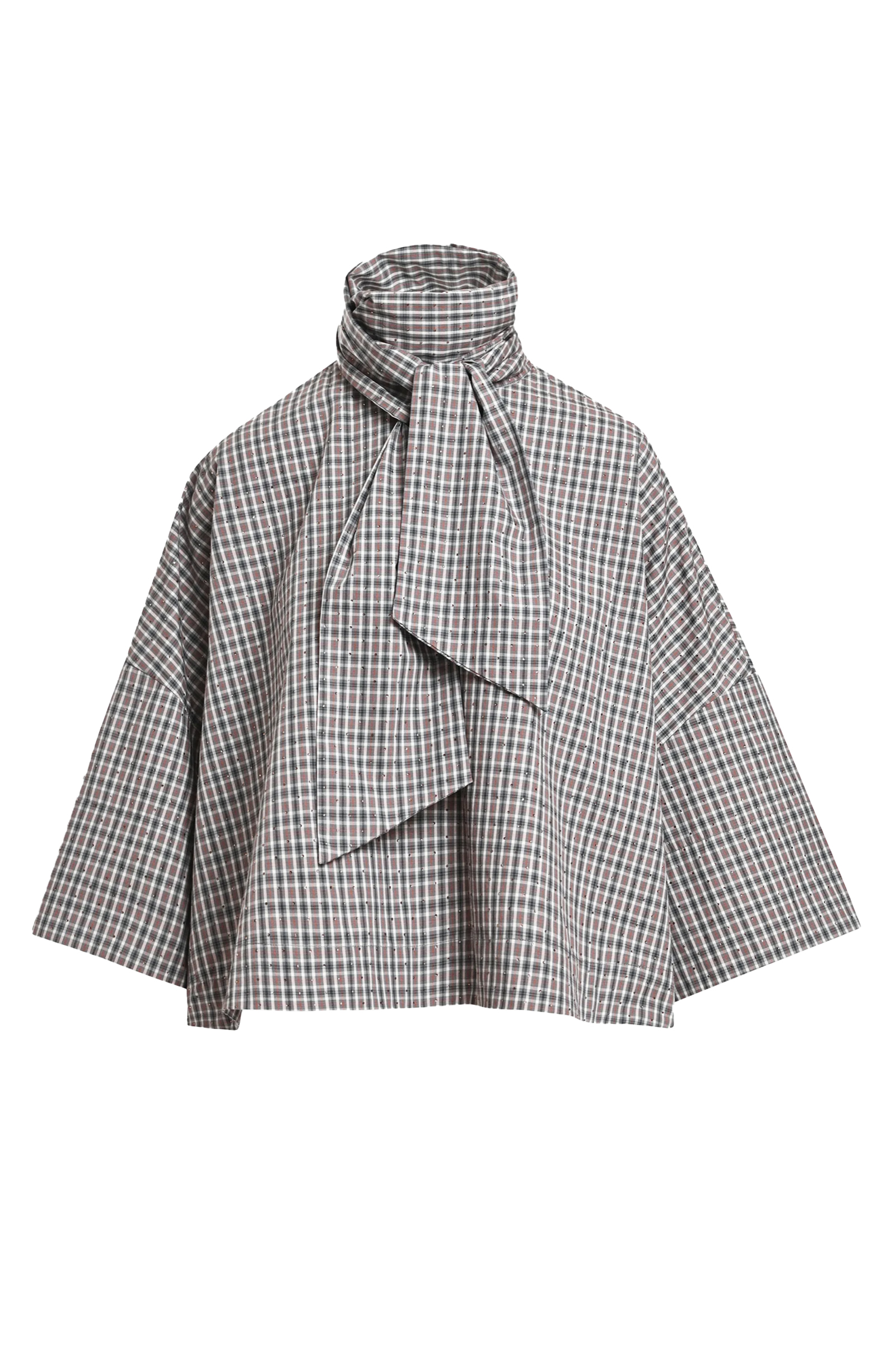 Dames blouse korte mouw bruin