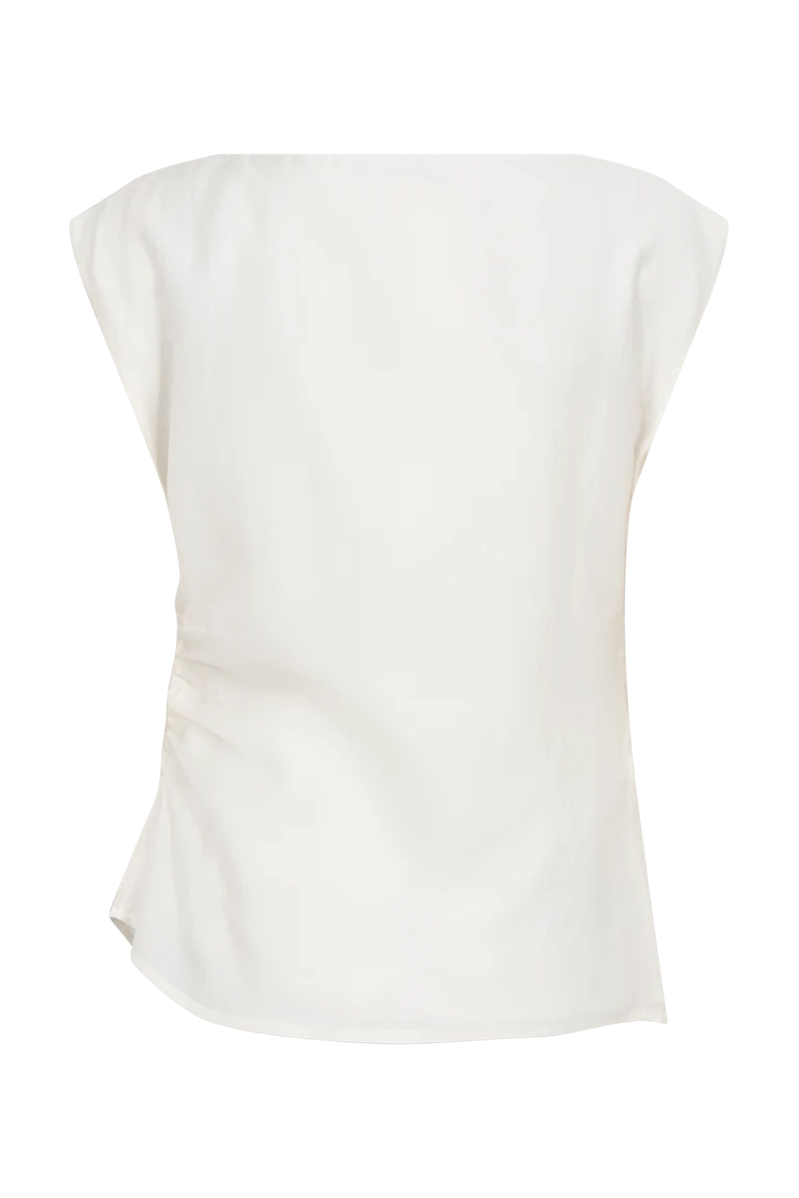 Dames blouse mouwloos ecru