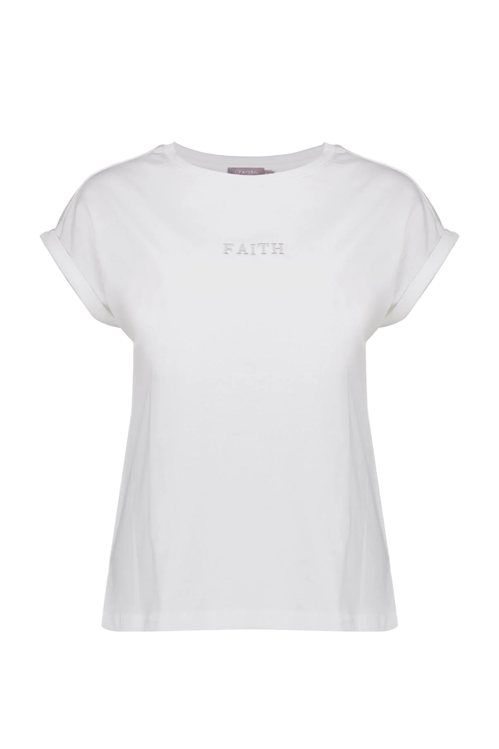 Dames t-shirt lange mouw ecru