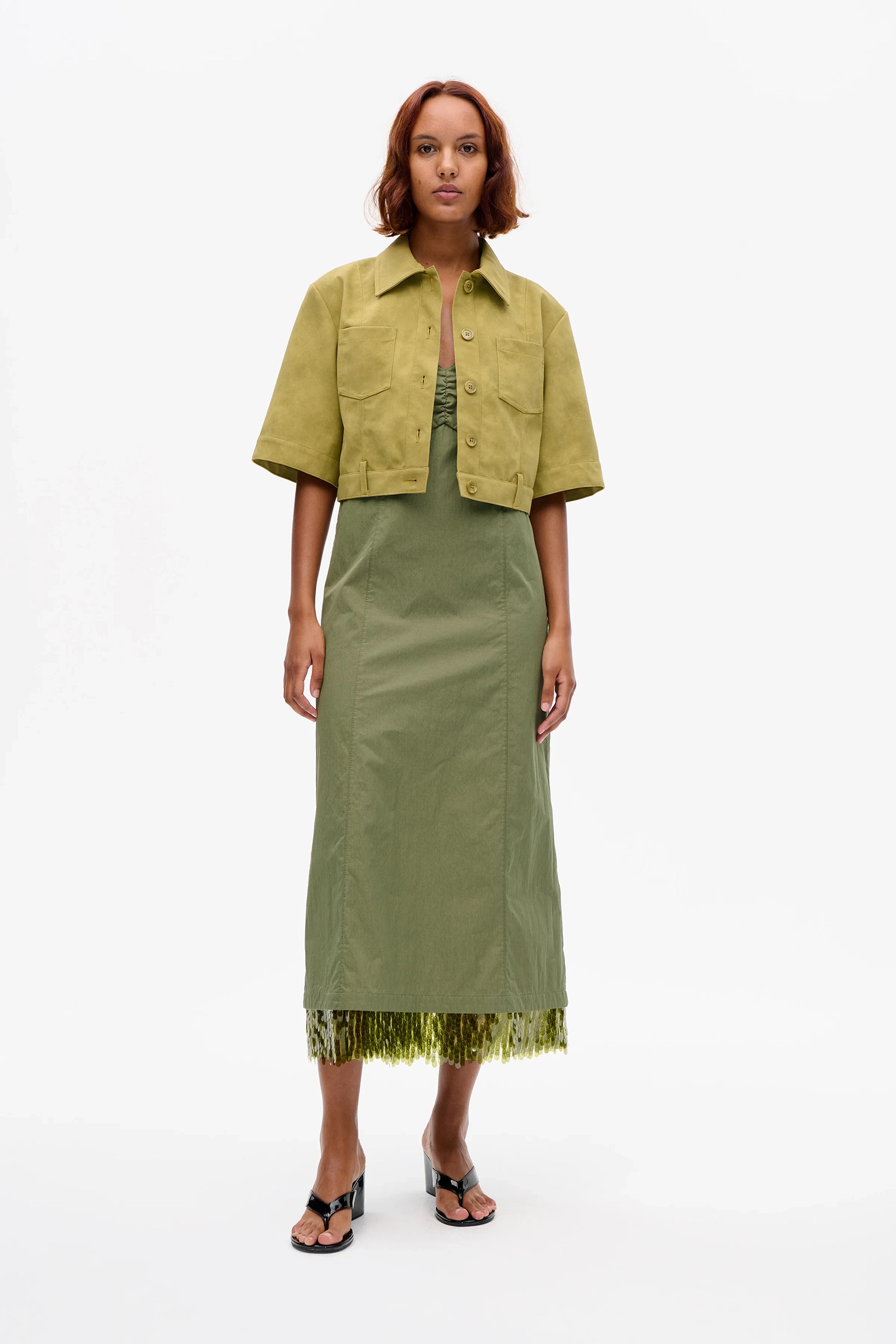 Dames blouse korte mouw groen