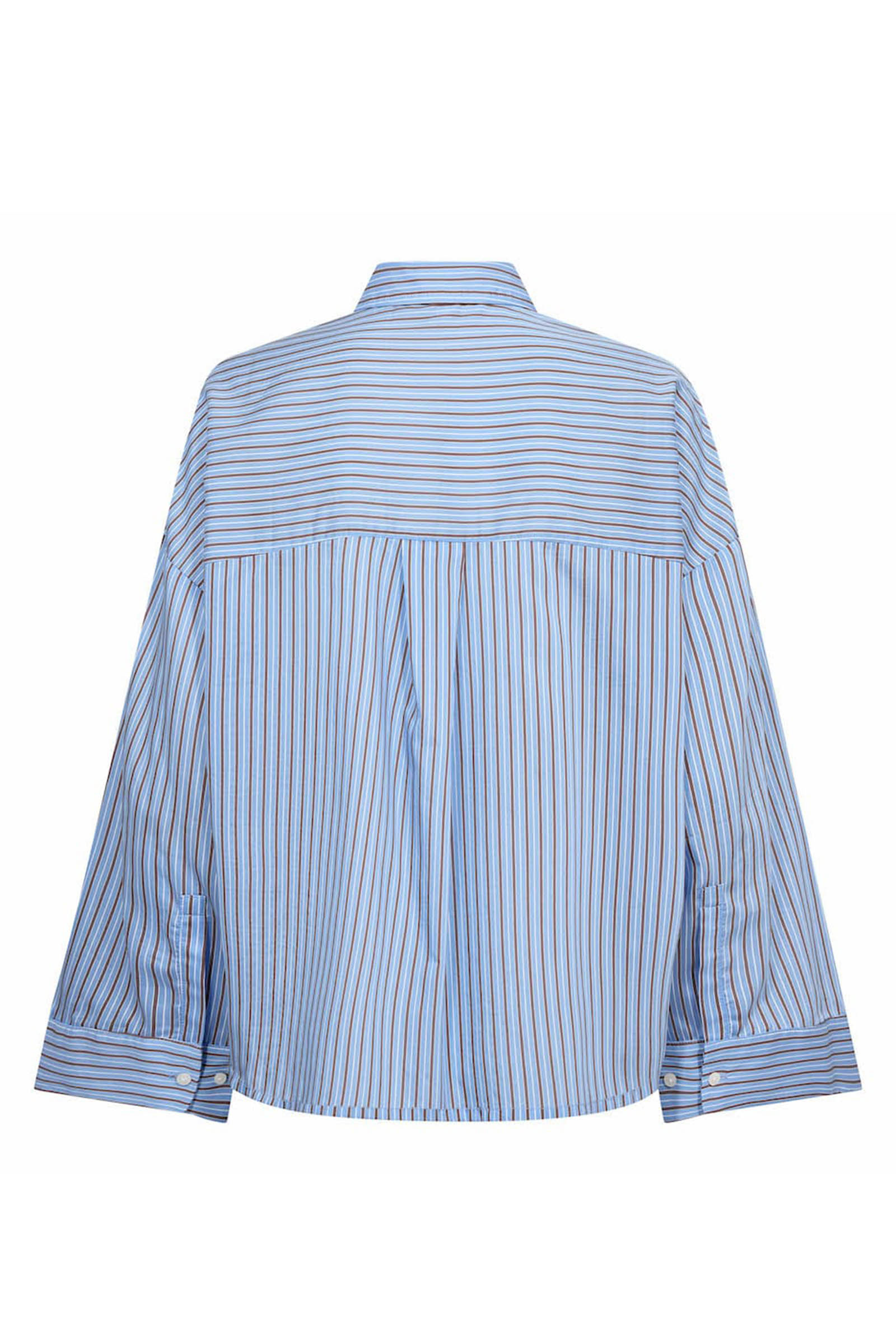 Dames blouse lange mouw blauw