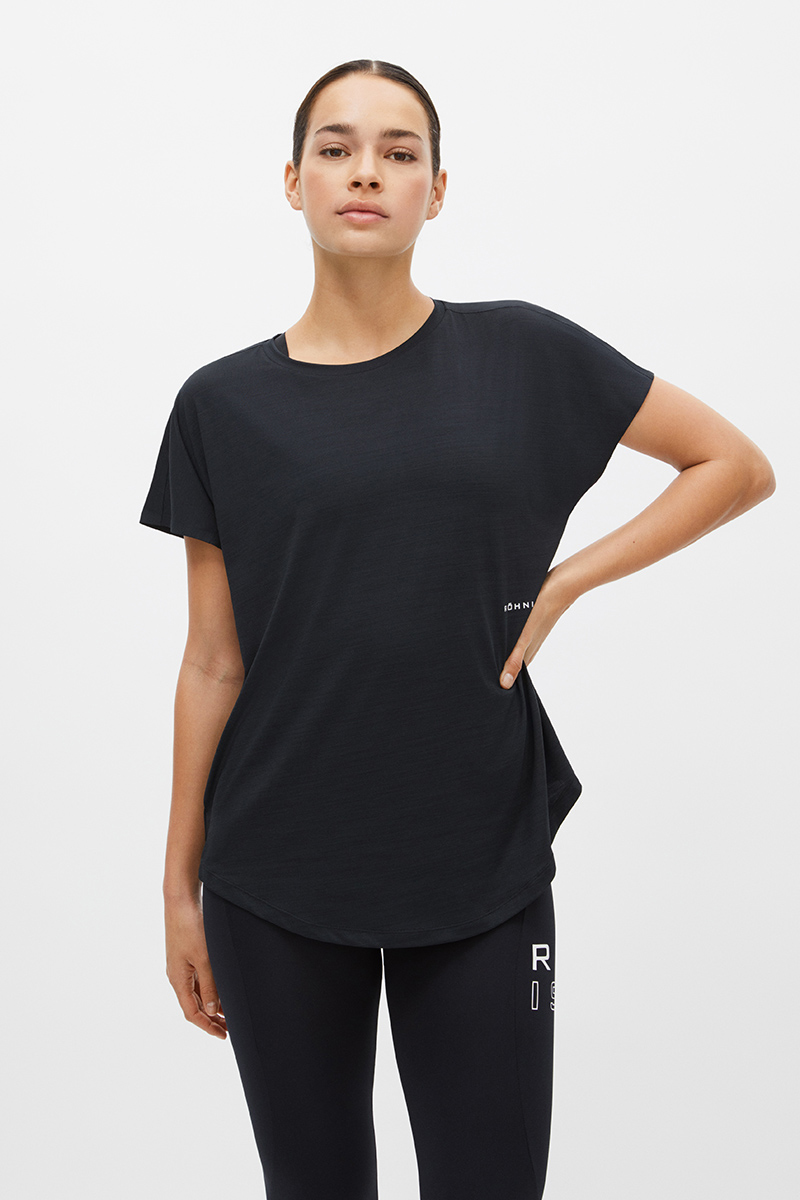 Fitness dames t-shirt km zwart