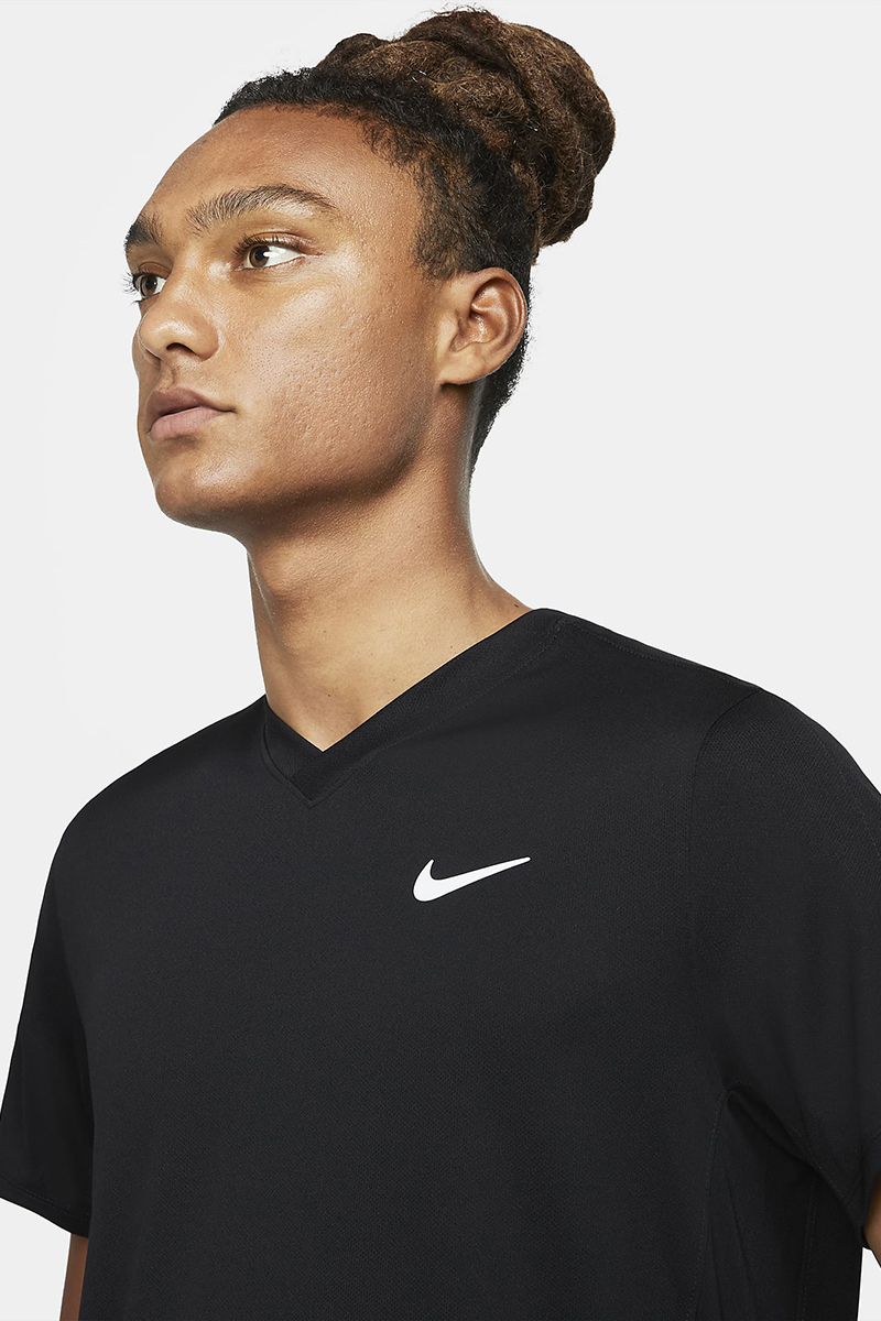 Nike Tennis heren t-shirt km Zwart-1 3